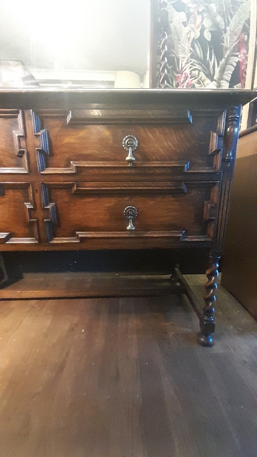 High Quality Early 20th Century Jacobean Style Dressing Table. Barley Twist photo for sale