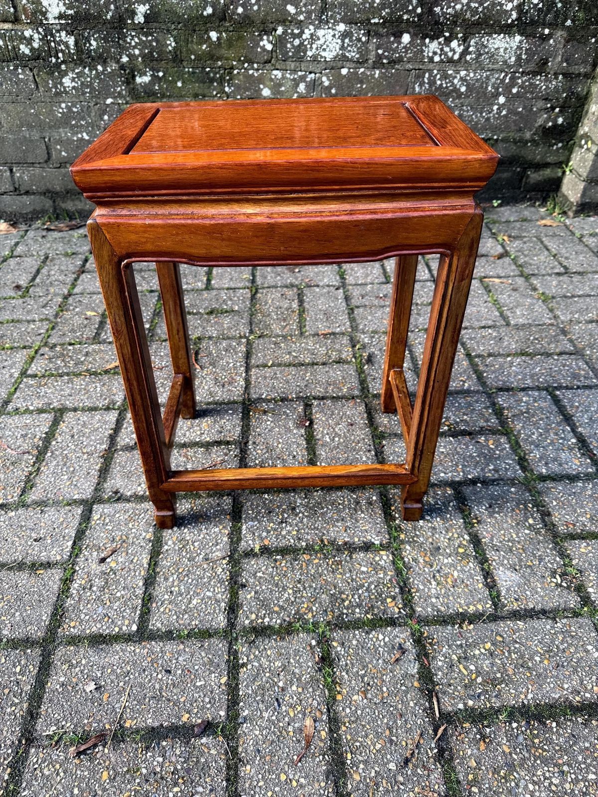 Small Vintage Teak Side Table Oriental Style Nesting Table 1980s 1990s Hardwood Furniture 2 photo vintage