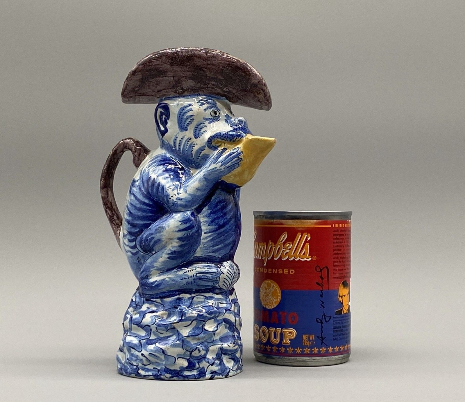 18thc Antique Dutch Delft Faience Monkey Toby Jug By: Pieter Verburg (1756 1789) photo for sale
