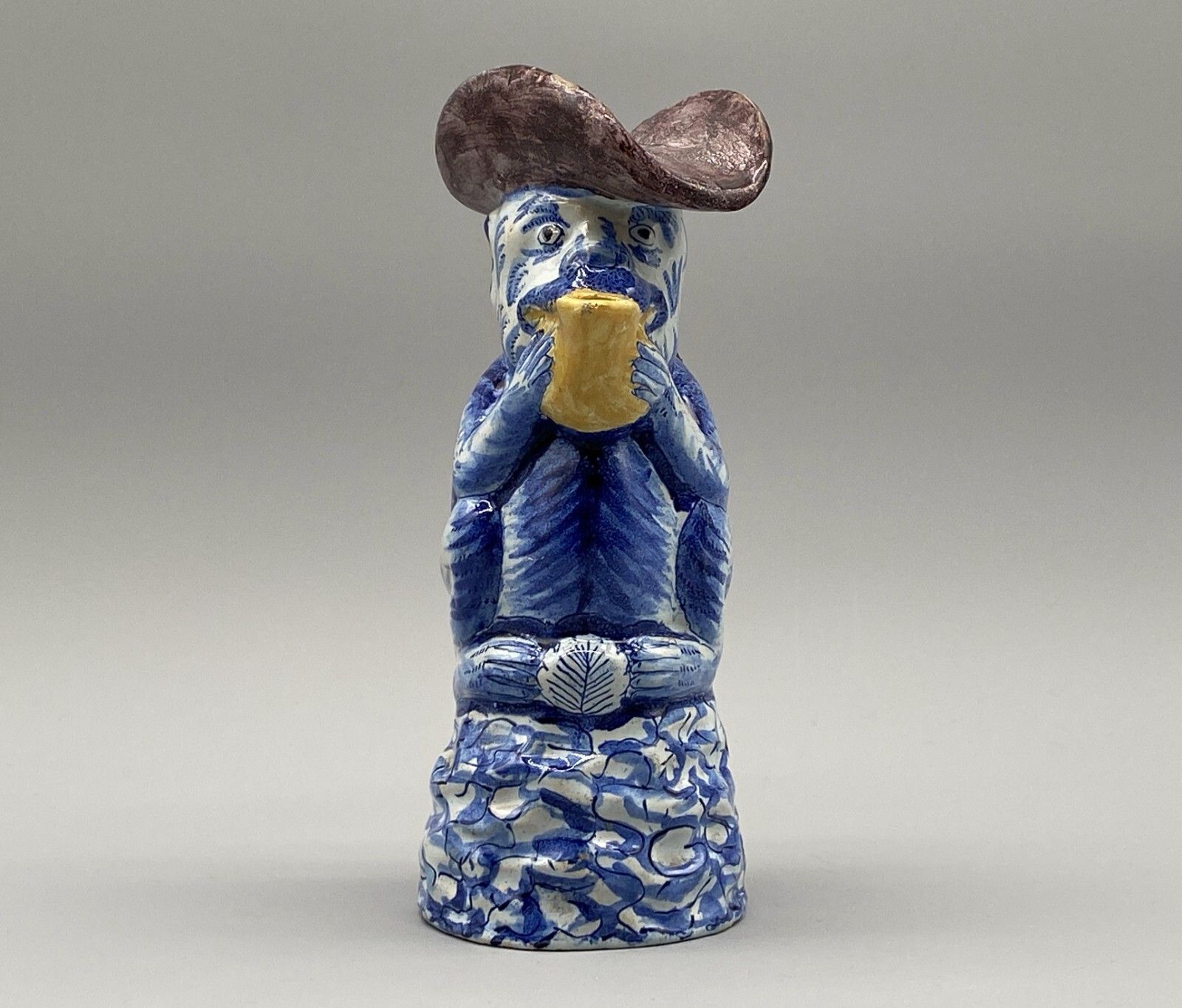 18thc Antique Dutch Delft Faience Monkey Toby Jug By: Pieter Verburg (1756 1789) photo 750.0