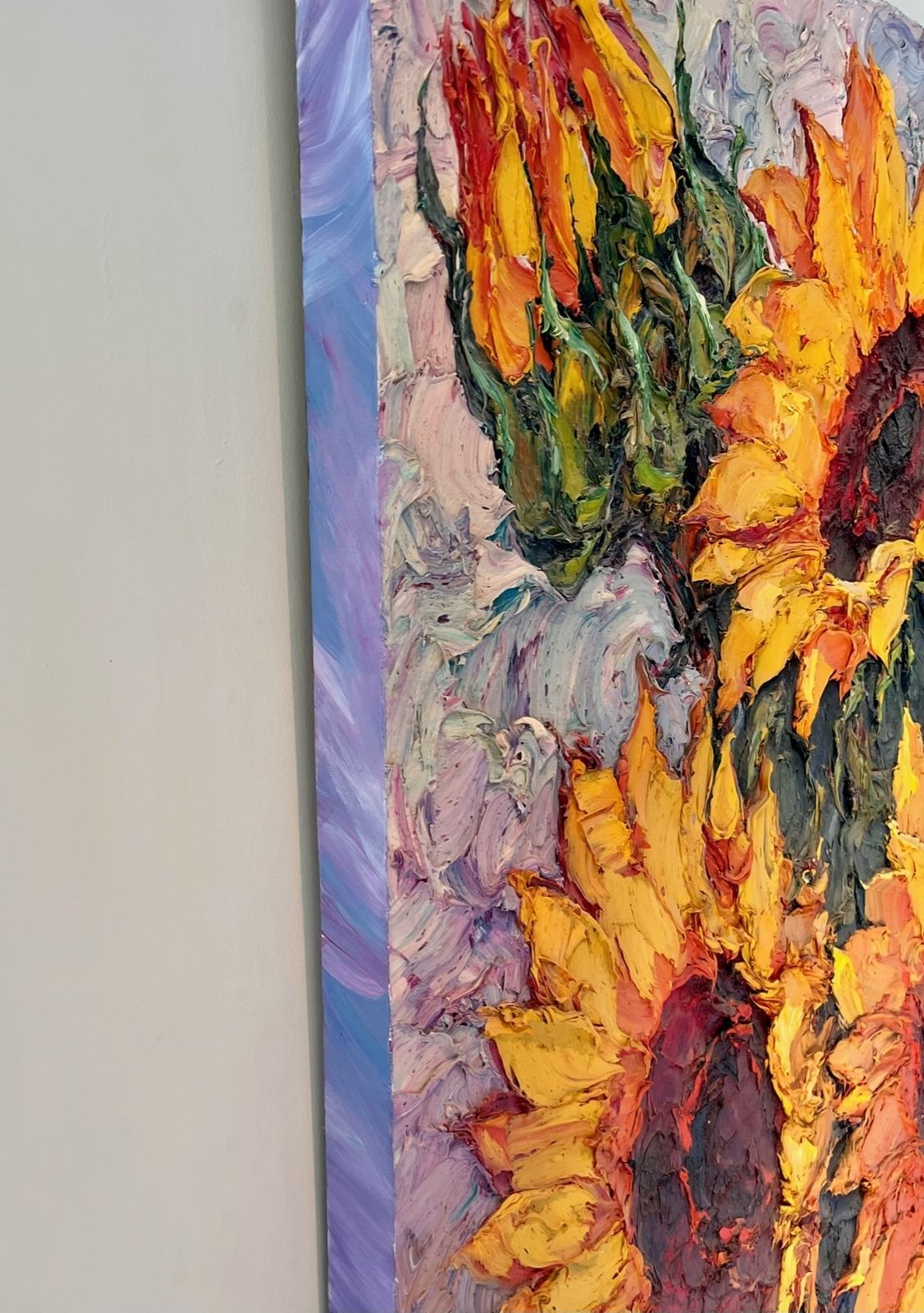 Sunflowers — Lana Okiro Oil On Canvass 100cm X 100cm photo vintage