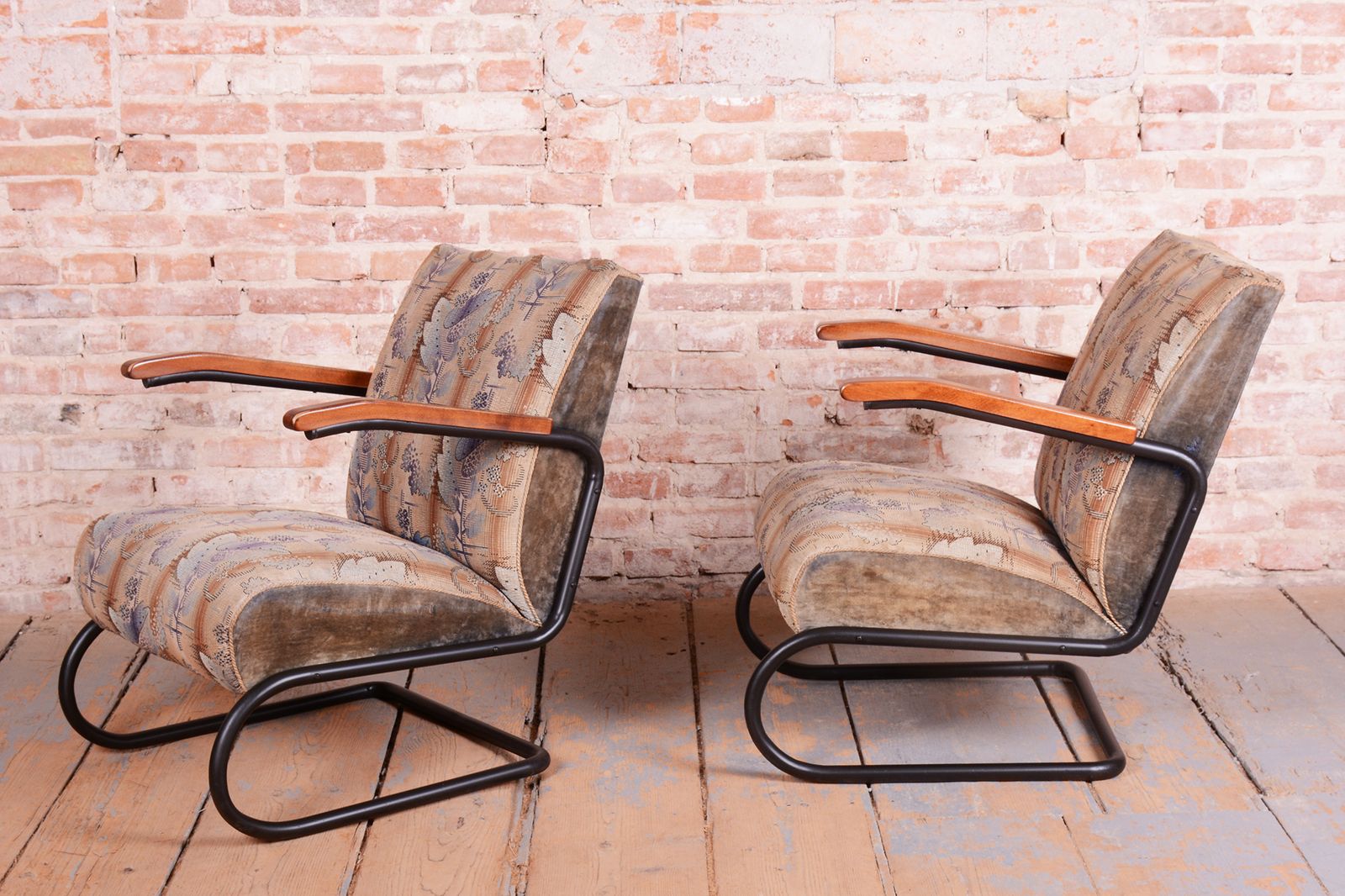 Pair Of Restored Bauhaus Armchairs, Beech, Steel, Polished, Czech, 1930s photo Furniture