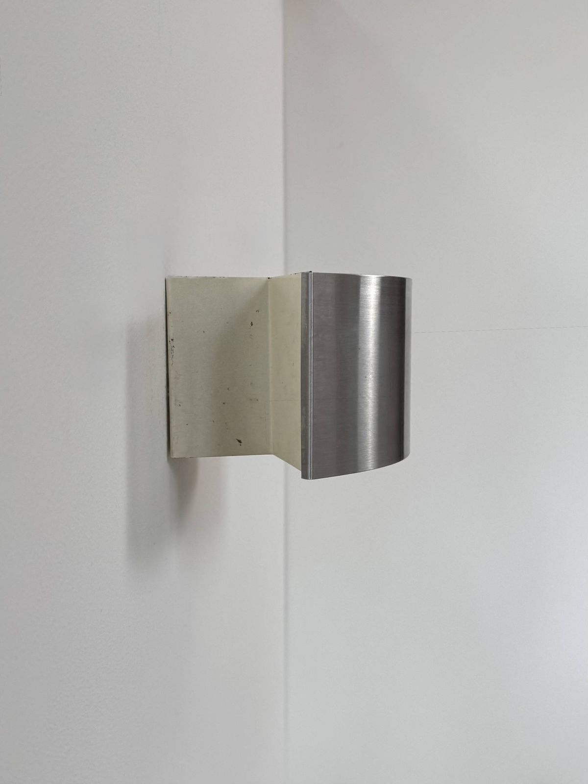 Vintage Wall Light, Curved Brushed Metal, France, 1960 photo furniture