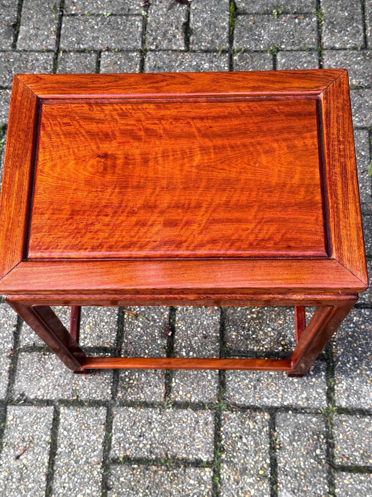 Vintage Teak Side Table Oriental Style Table Or Plant Stand 1980s 1990s Hardwood Furniture 3 photo Furniture