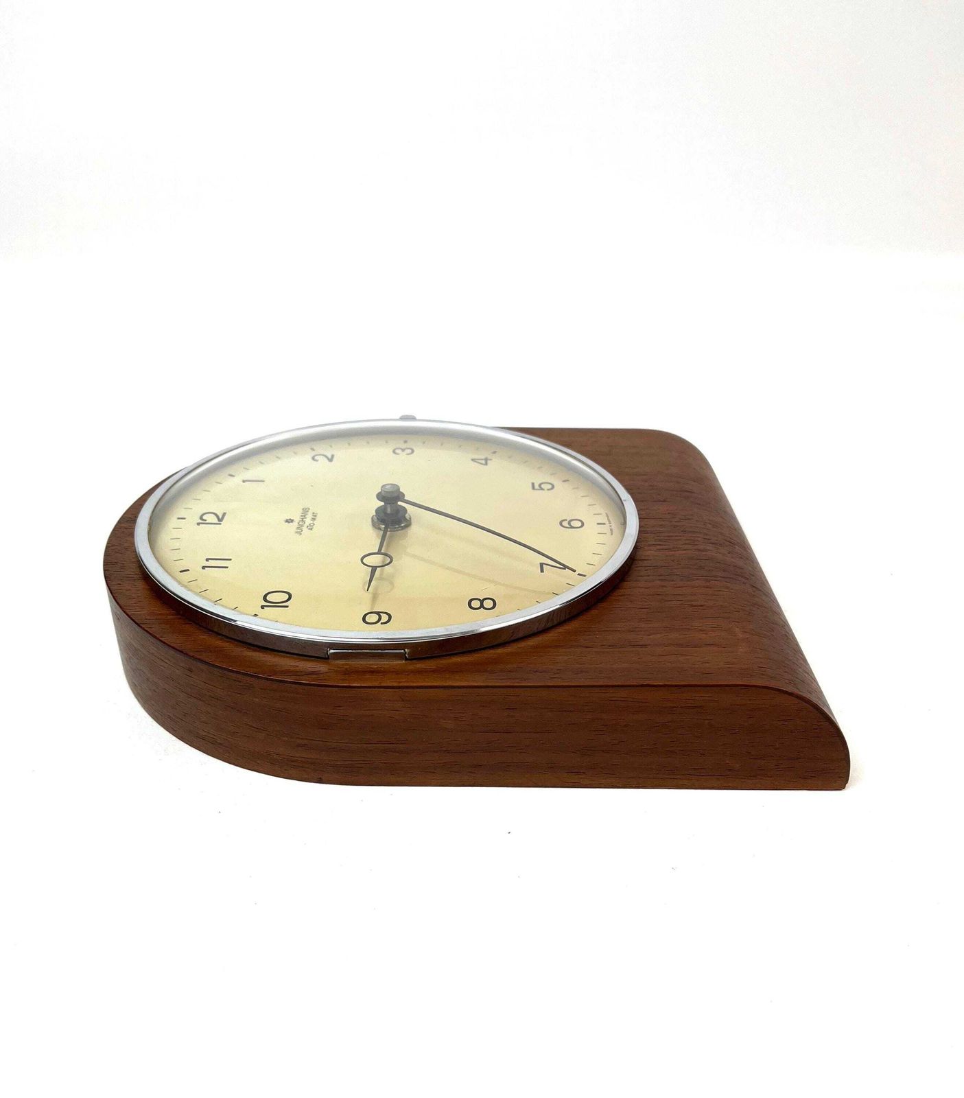 Very Rare Mid Century Teak Wall Clock By Junghans Ato Mat Limited Edition Germany 1960 photo vinterior