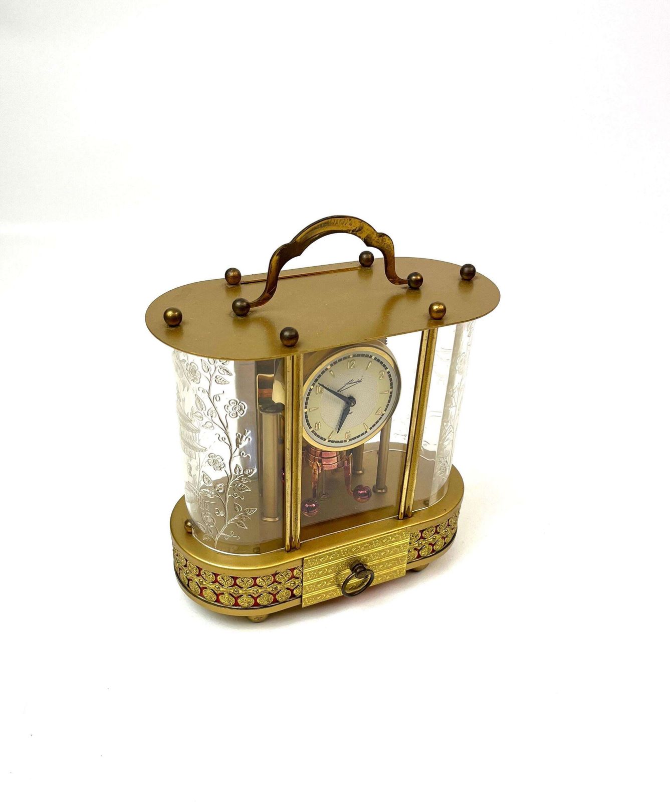 Rare Stunning Mid Century Schmid 8day Desk Clock With Reuge Music Box photo Home Decor