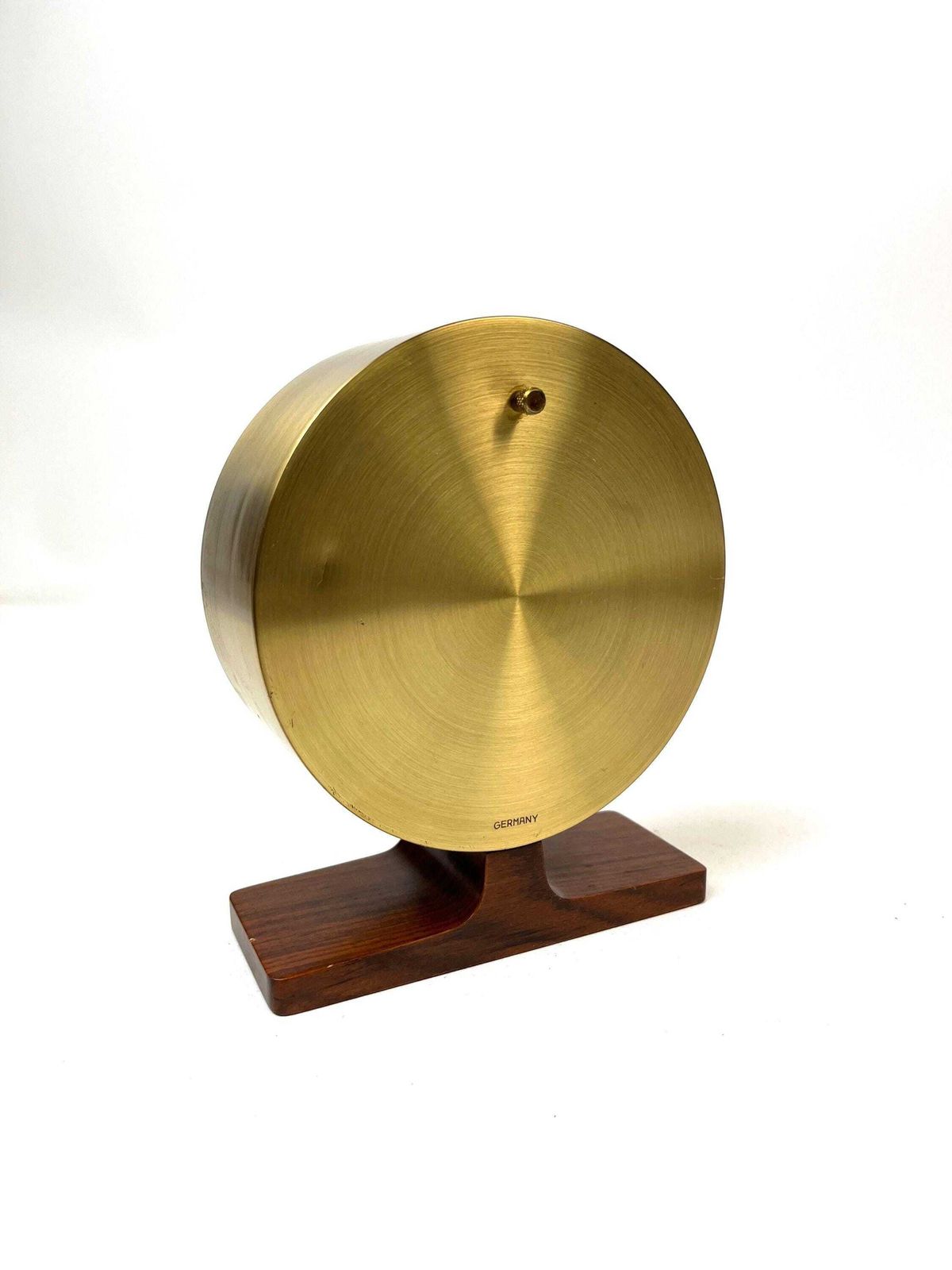 Rare Mid Century Teak Foot Round Brass Desk Clock By Junghans Ato Mat photo buy