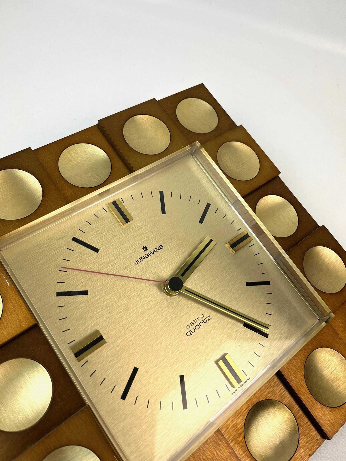 Rare Space Age Mid Century Op Art Cubist Wall Clock By Junghans Astra Quartz photo Home Decor