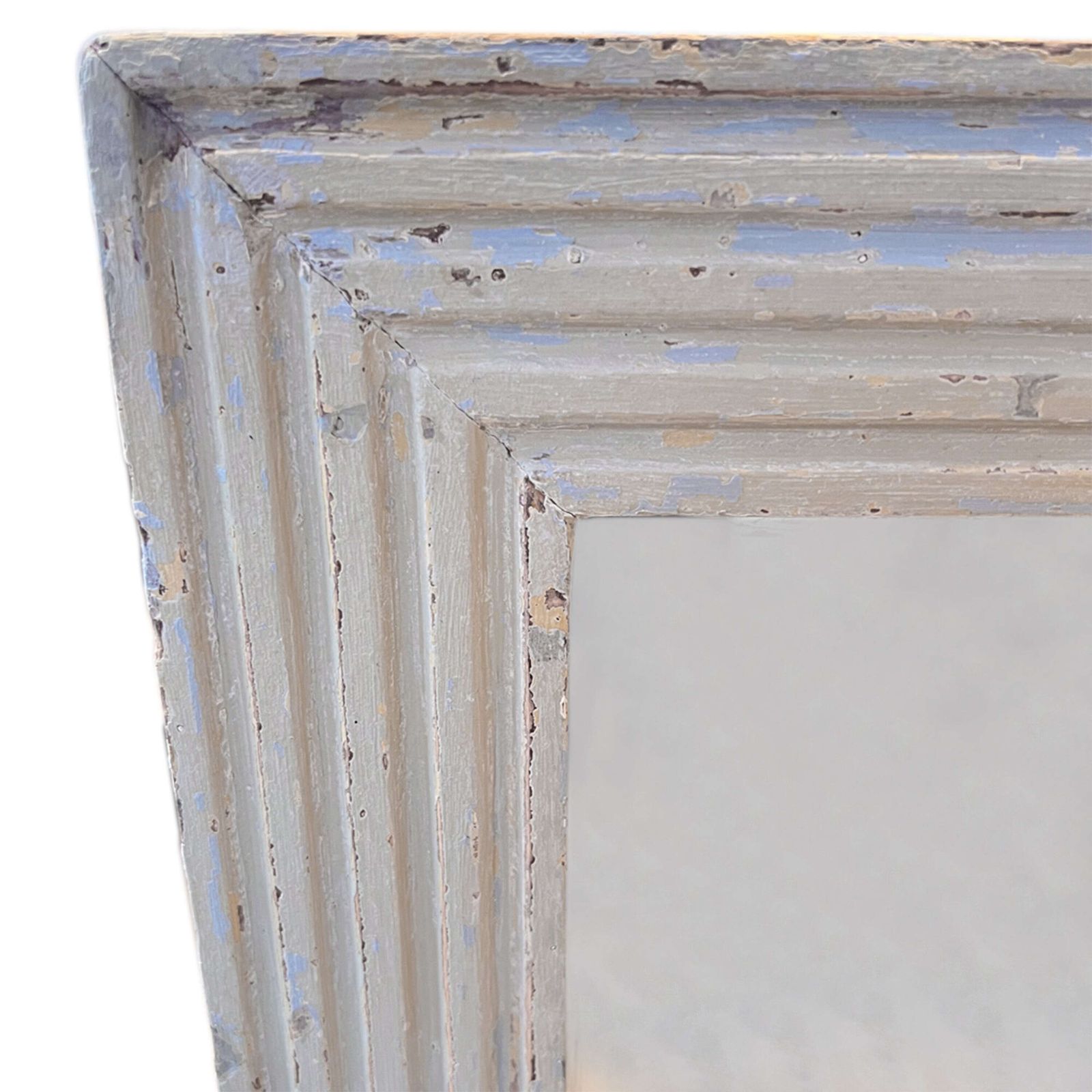 Large French Early 19th Century Wall Mirror With Reeded Frame & Original Mercury Glass photo for sale