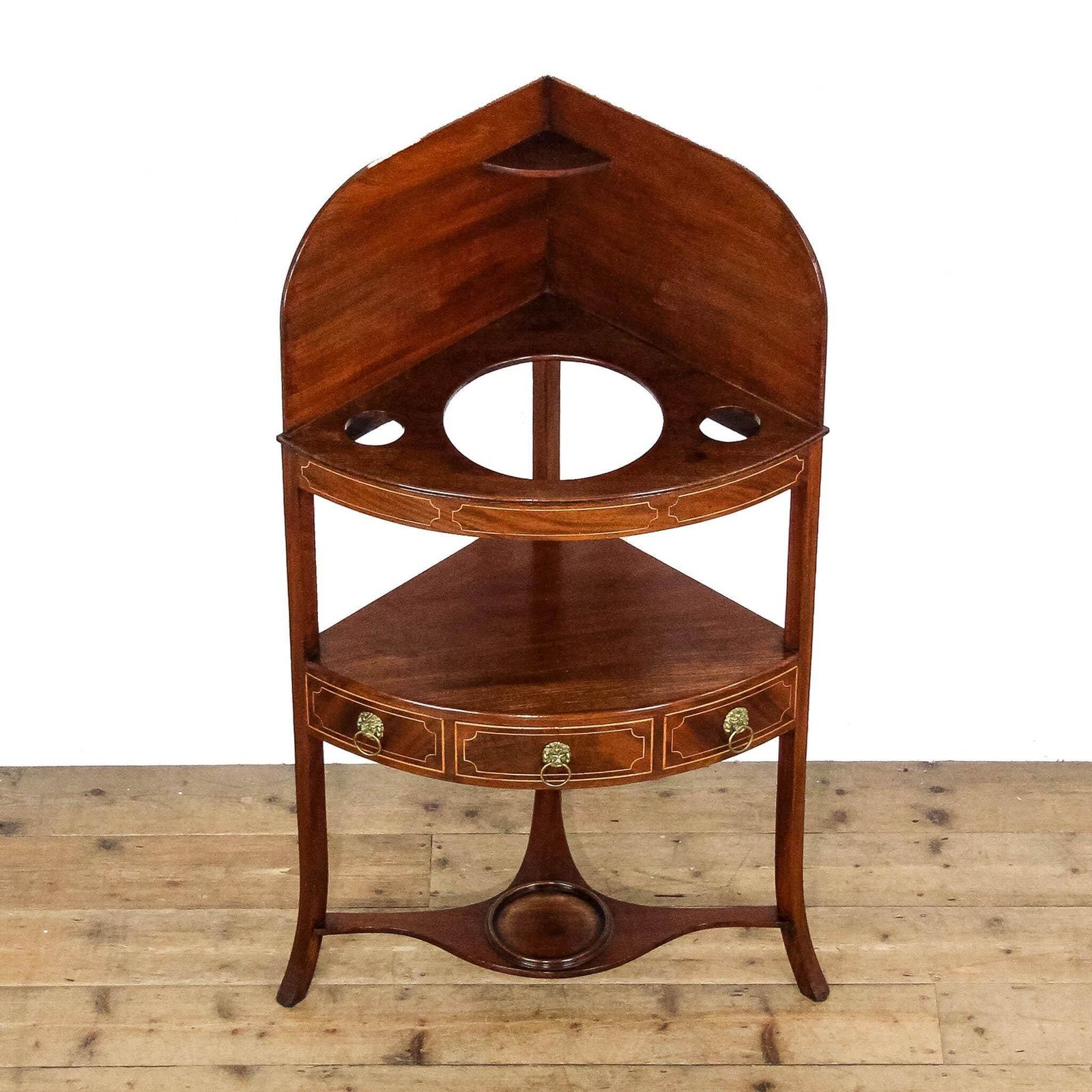 Antique Regency Mahogany Bow Front Corner Washstand | Antique Washstand | Bedroom Furniture photo buy