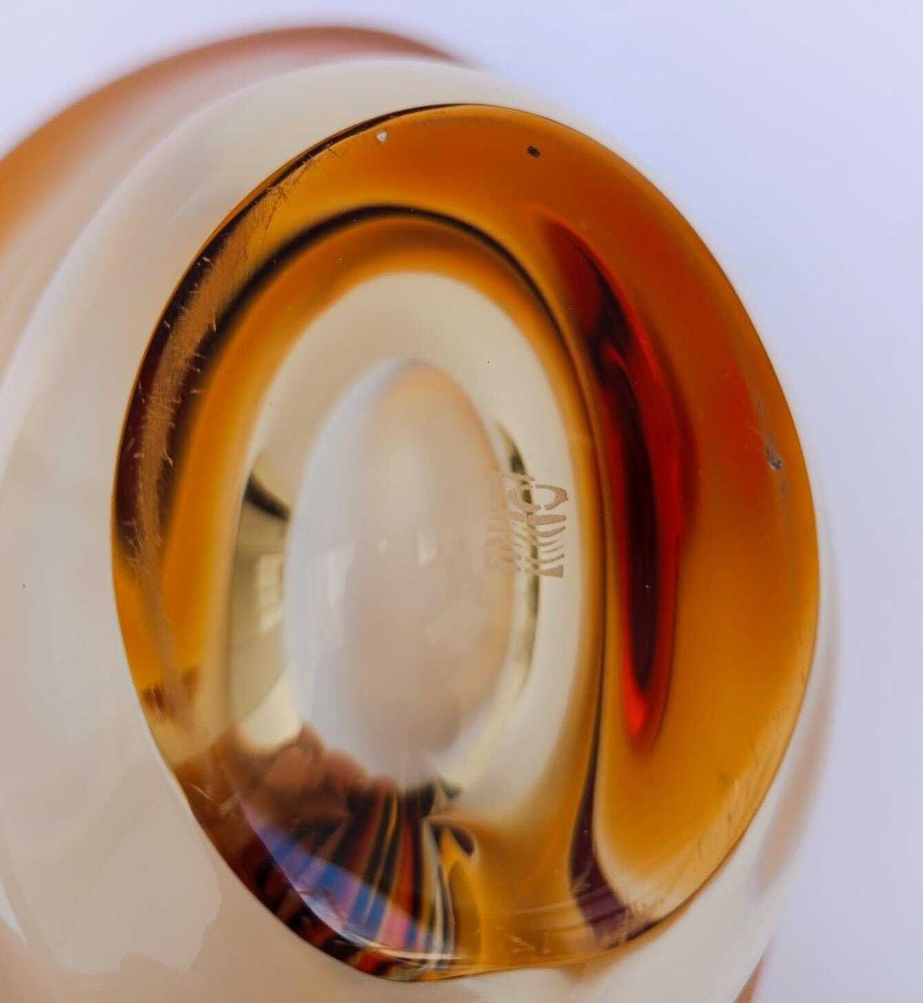 185.0 Stunning Murano Glass Cup In The Shape Of An Amber Shell, Seguso Venini Poli Era photo