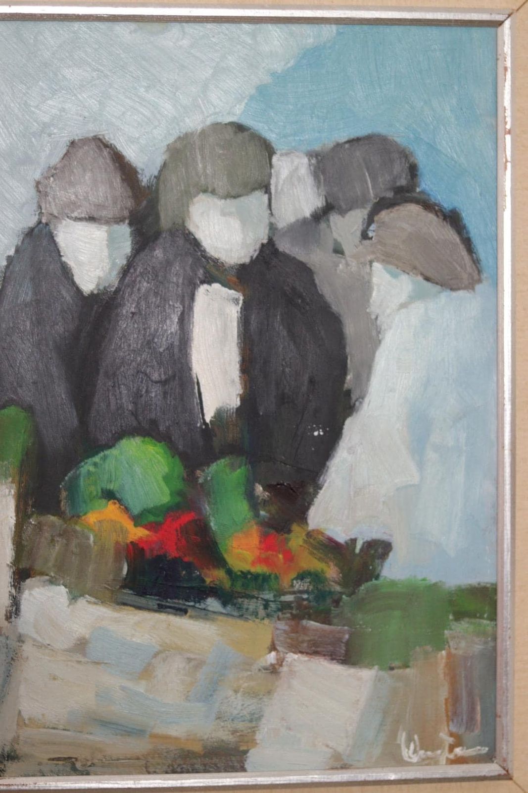 Original Mid Century Swedish Oil On Panel – Abstract By Stig Wernheden – Vintage & Framed – 74 × 54.5 Cm (29.1" × 21.5") photo Art