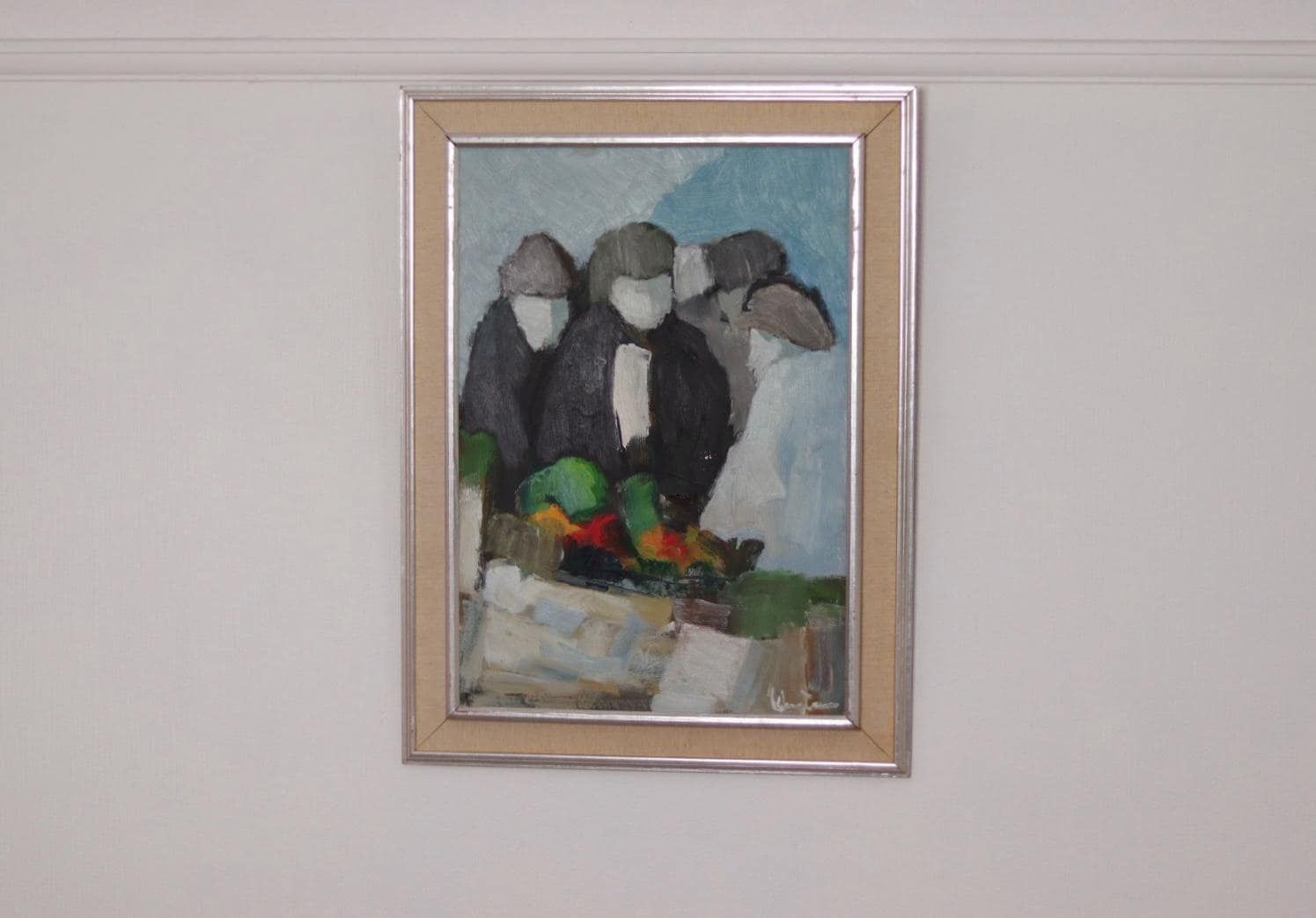 Original Mid Century Swedish Oil On Panel – Abstract By Stig Wernheden – Vintage & Framed – 74 × 54.5 Cm (29.1" × 21.5") photo vinterior