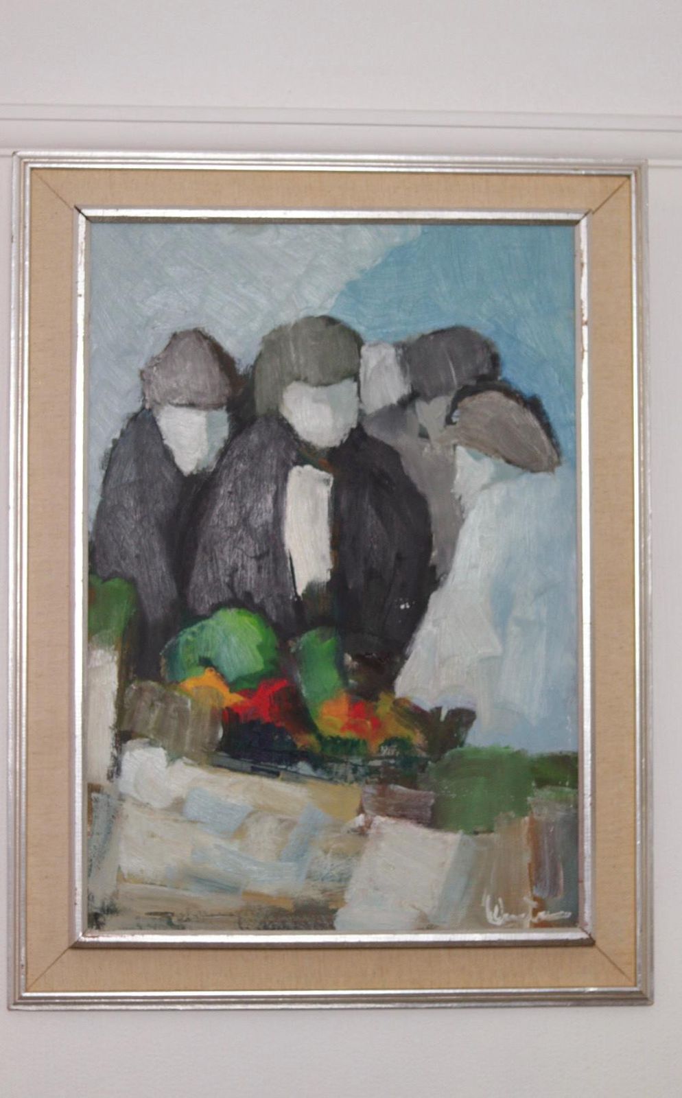 photo furniture Original Mid Century Swedish Oil On Panel – Abstract By Stig Wernheden – Vintage & Framed – 74 × 54.5 Cm (29.1" × 21.5")