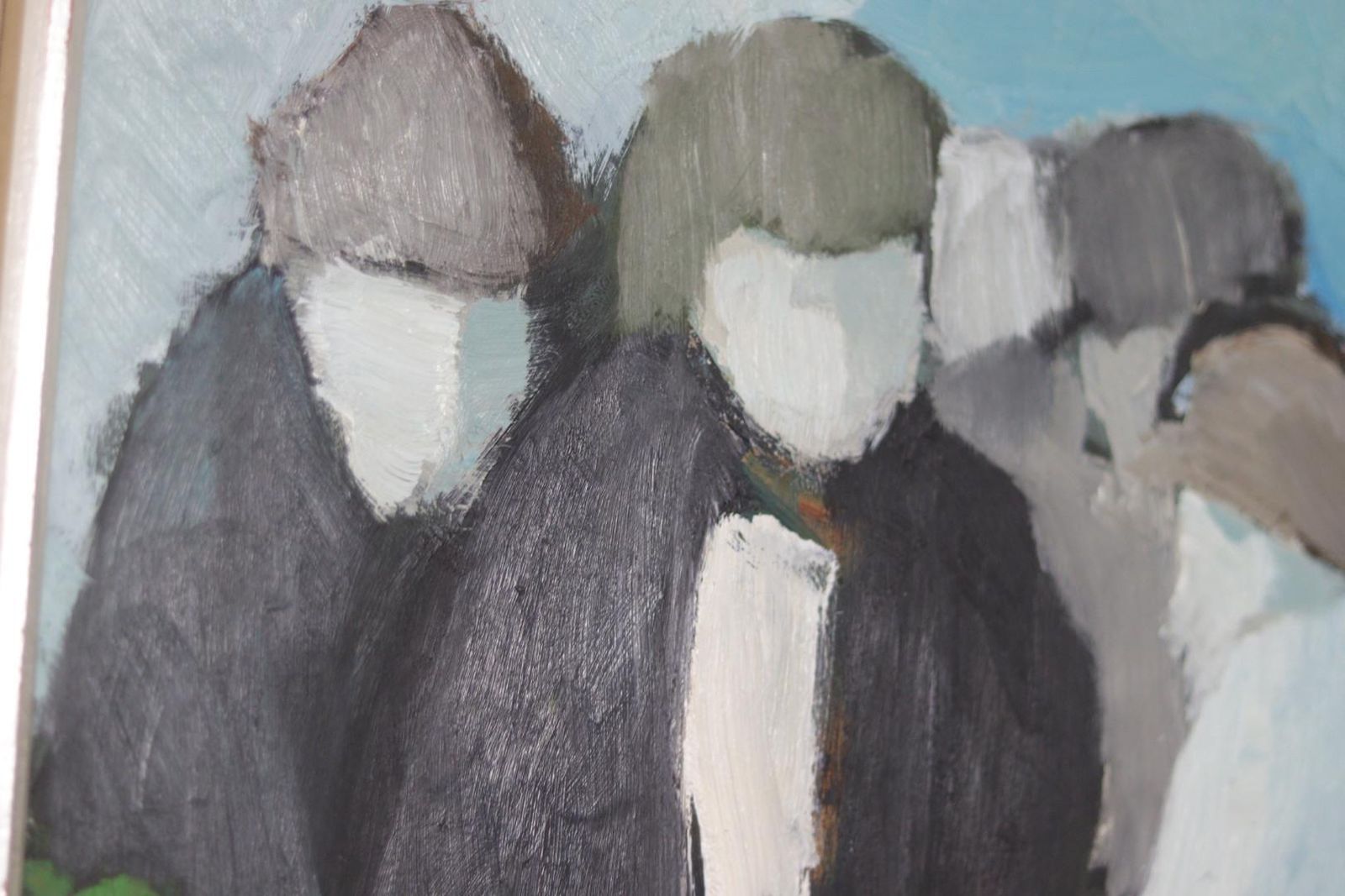 545.0 Original Mid Century Swedish Oil On Panel – Abstract By Stig Wernheden – Vintage & Framed – 74 × 54.5 Cm (29.1" × 21.5") photo
