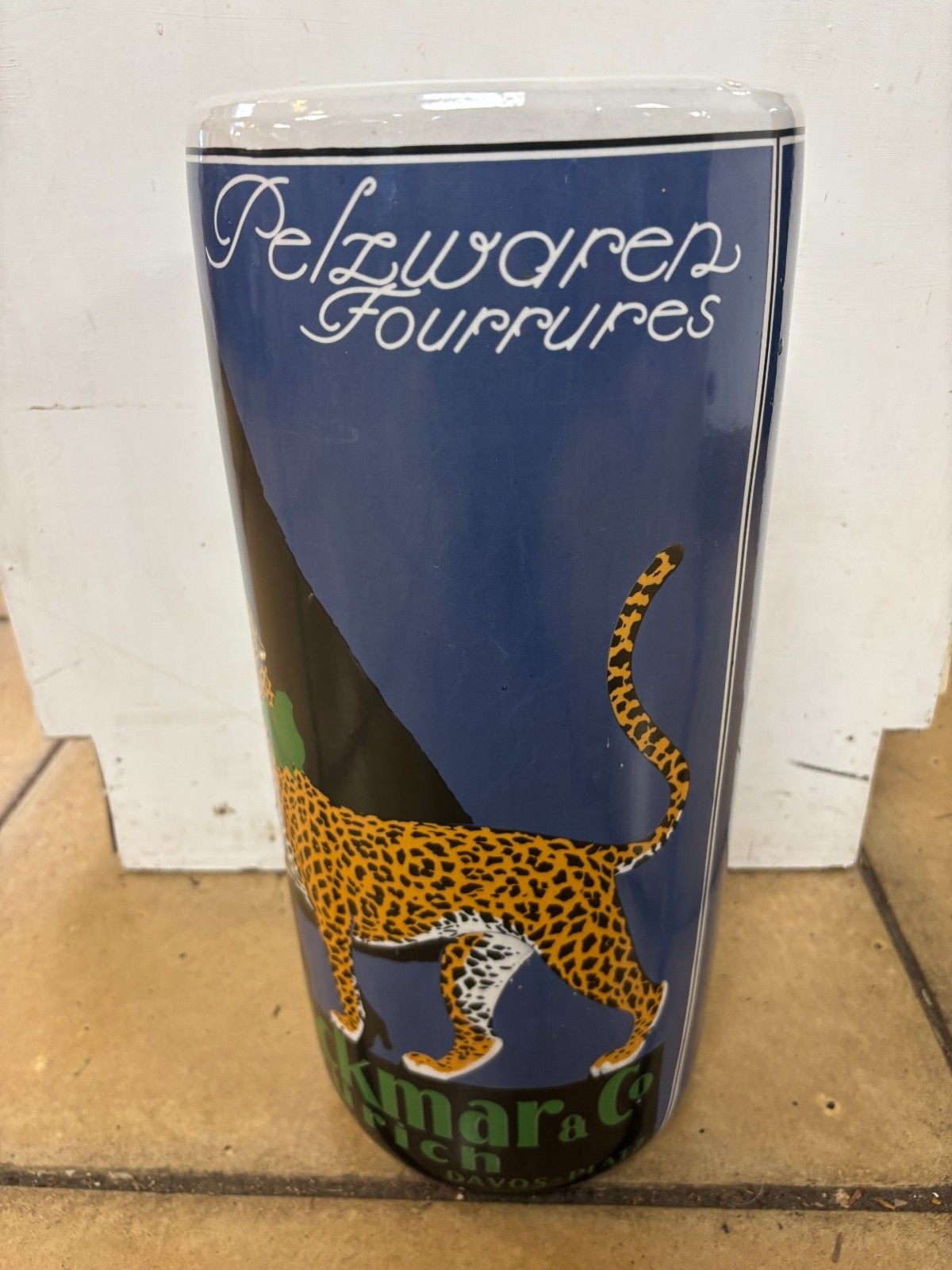 P.Ruckmar & Co Zurich Davos Leopard/ Fashion Lady Umbrella/ Stick Pot photo buy