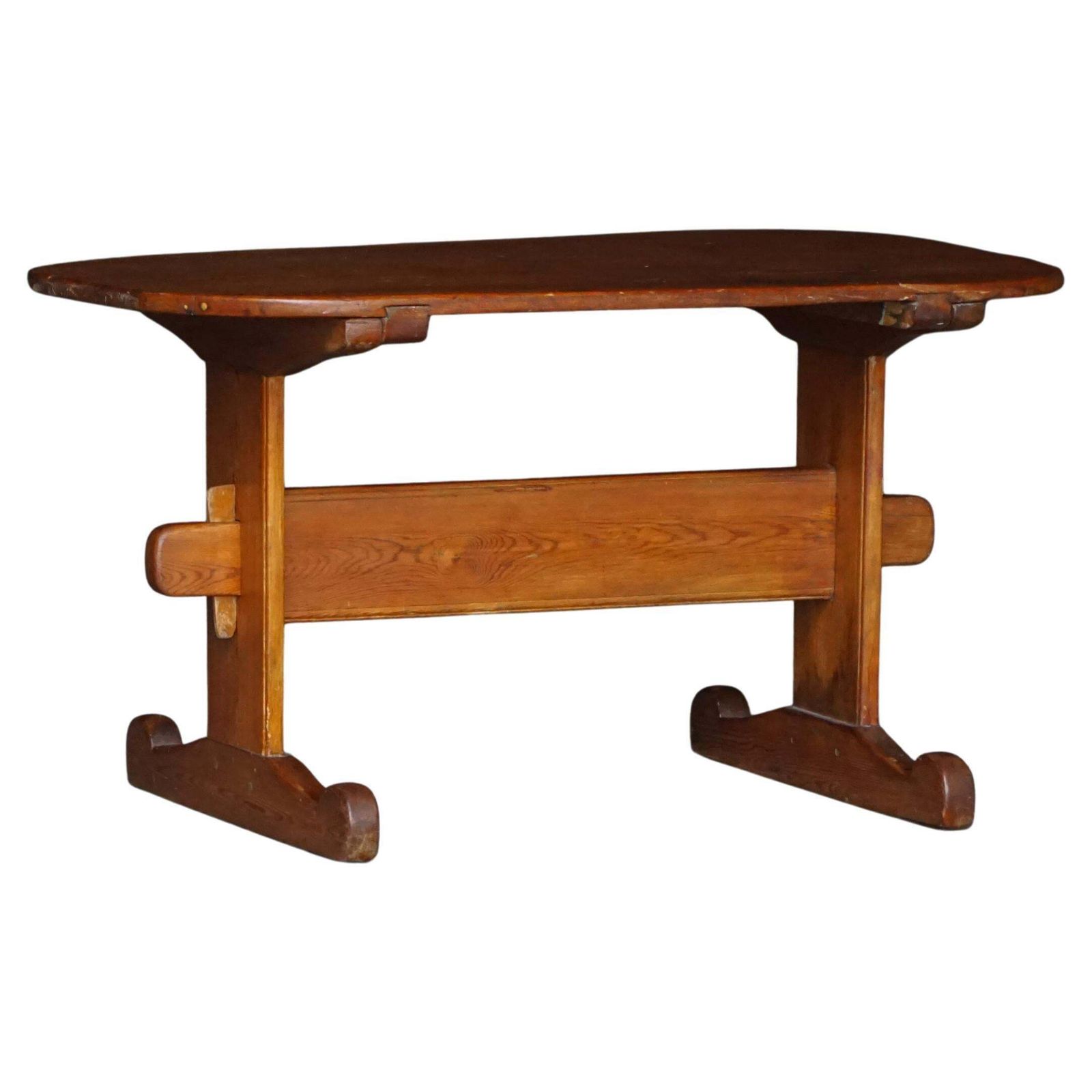 Primitive Swedish Oval Dining Table In Pine, Early 20th Century
