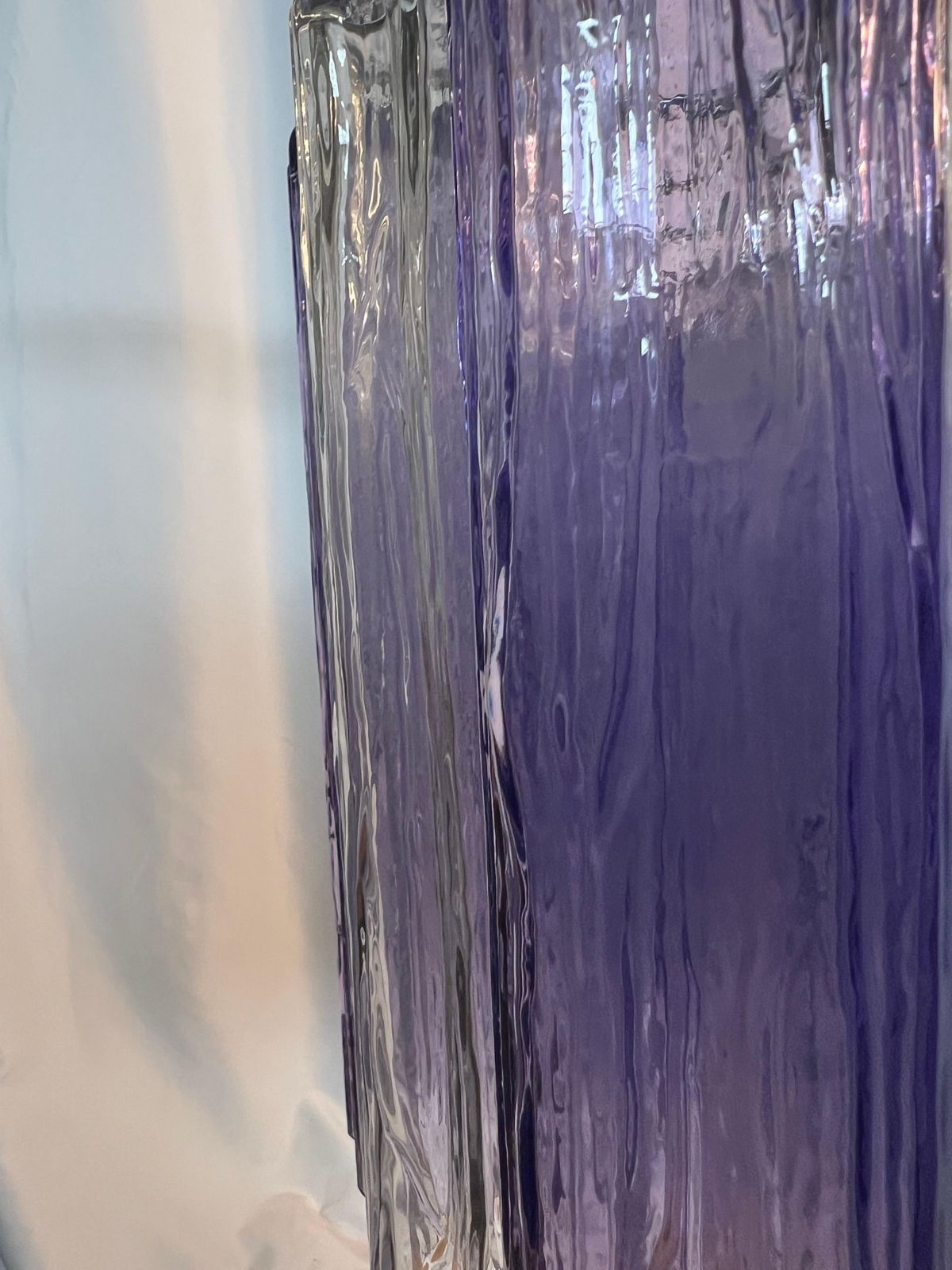 photo furniture Pair Murano Glass Chandeliers, Tronchi Glasses By Valentina Planta