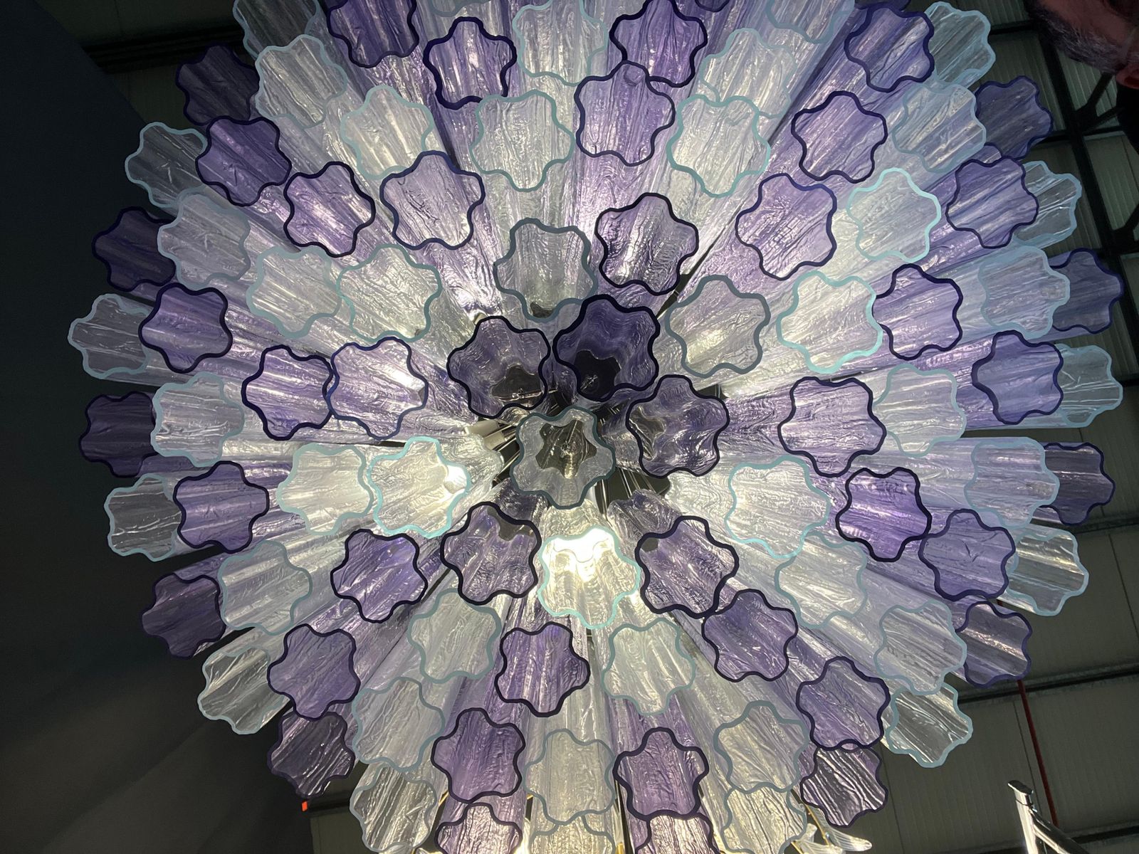 Lighting Pair Murano Glass Chandeliers, Tronchi Glasses By Valentina Planta photo
