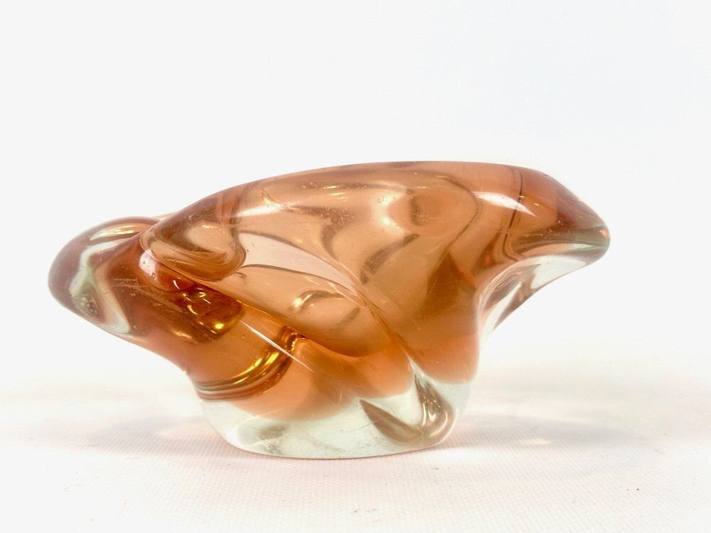 Art Glass Ashtray Or Bowl Attributed To Josef Hospodka For Chribska Sklarna, 1960s