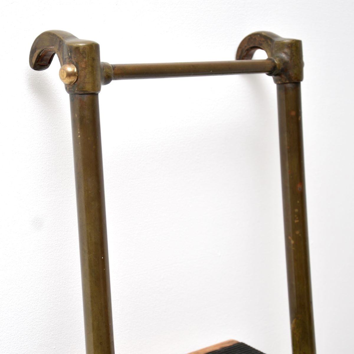 Antique Victorian Brass Library Steps / Ladder photo 1203.0