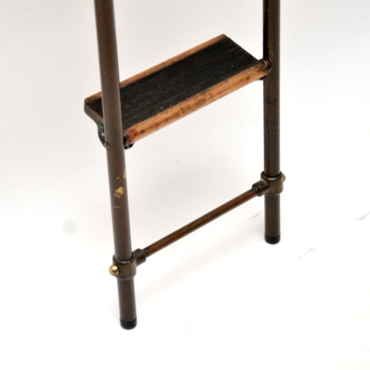 Antique Victorian Brass Library Steps / Ladder photo buy
