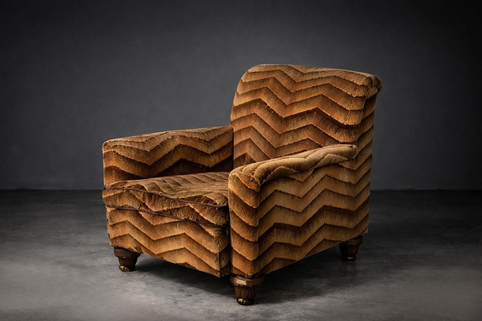 photo furniture French Art Deco Bergère Armchair With Original Period Fabric