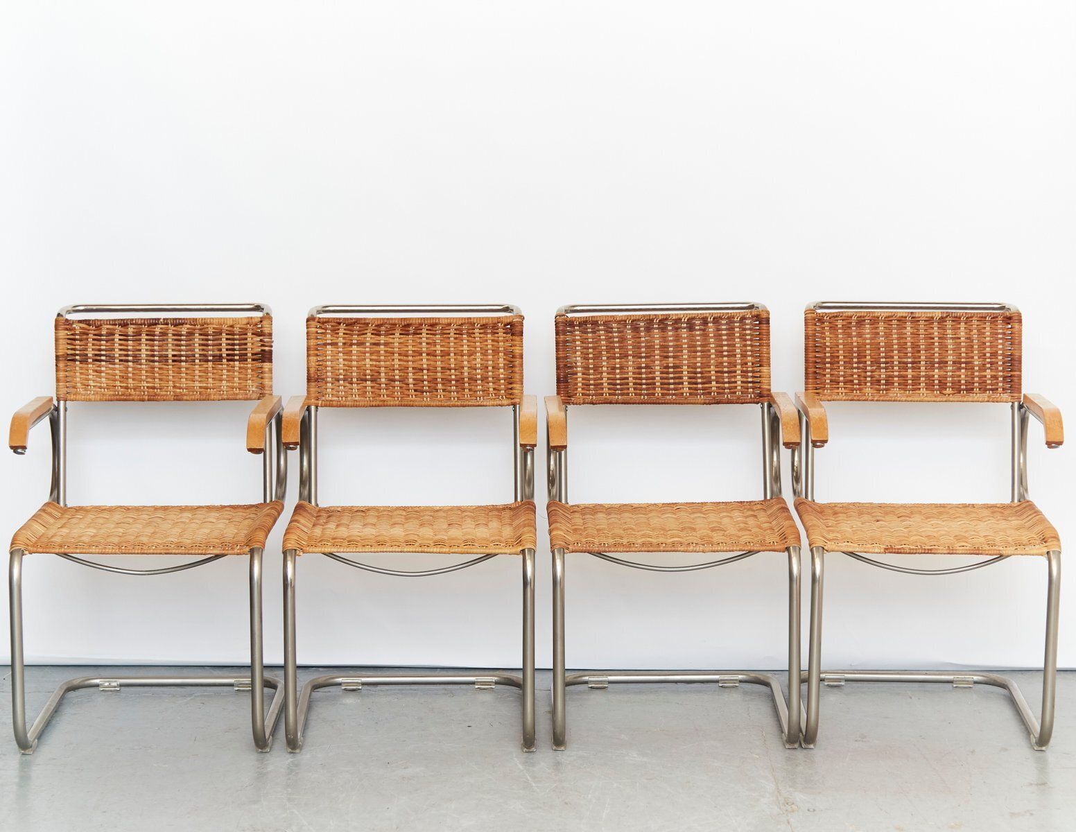 Bauhaus D40 Armchair By Marcel Breuer For Tecta, 1980s, Set Of 4