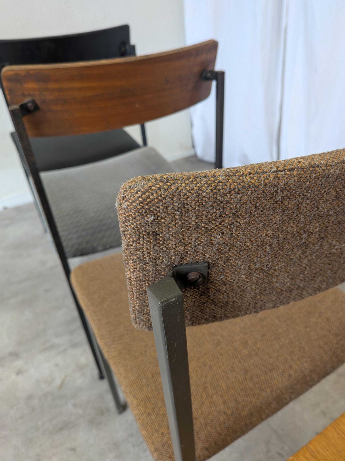 Furniture Set Of 4   Mix & Match Vintage Industrial Dining Chairs   1970s Stol Kamnik photo
