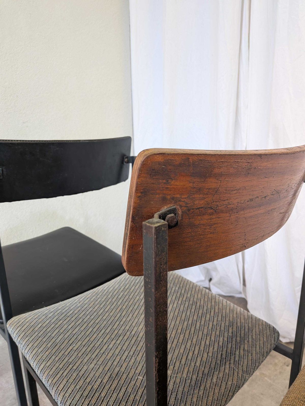 537.0 Set Of 4   Mix & Match Vintage Industrial Dining Chairs   1970s Stol Kamnik photo