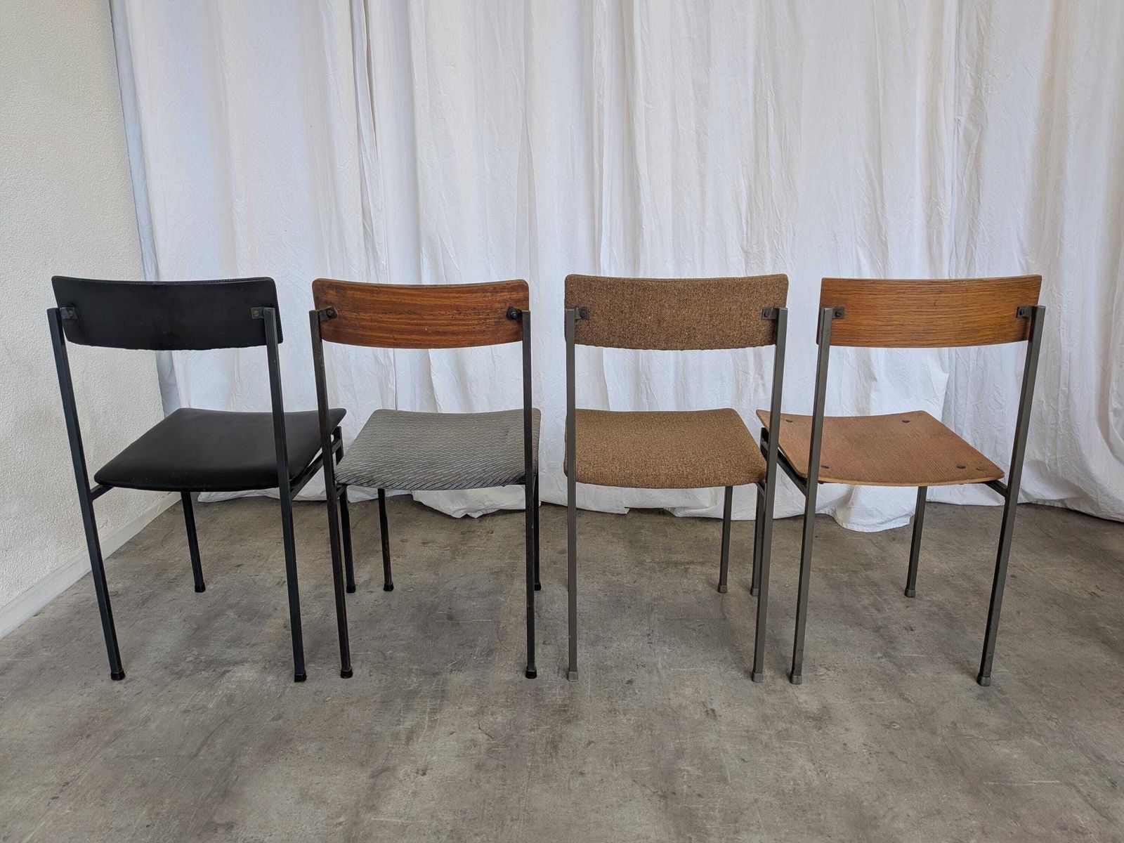 photo buy Set Of 4   Mix & Match Vintage Industrial Dining Chairs   1970s Stol Kamnik