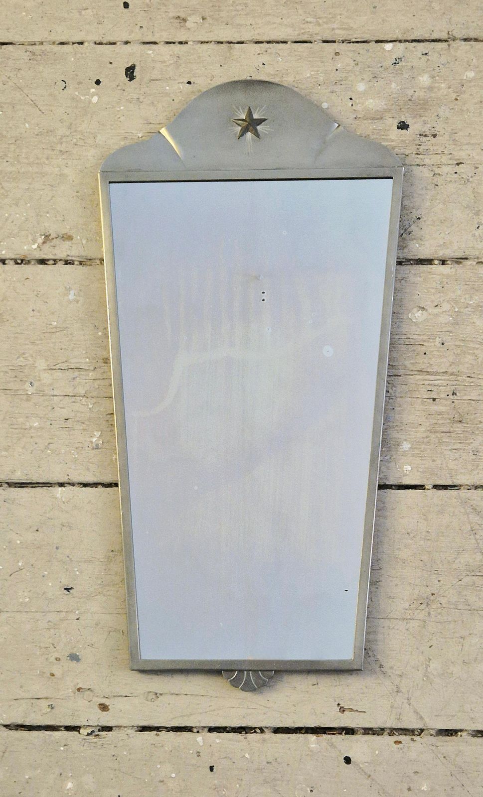Swedish Grace Mirror In Pewter With Brass Star Decor Guldsmedsaktiebolaget/Gab. photo 1139.0