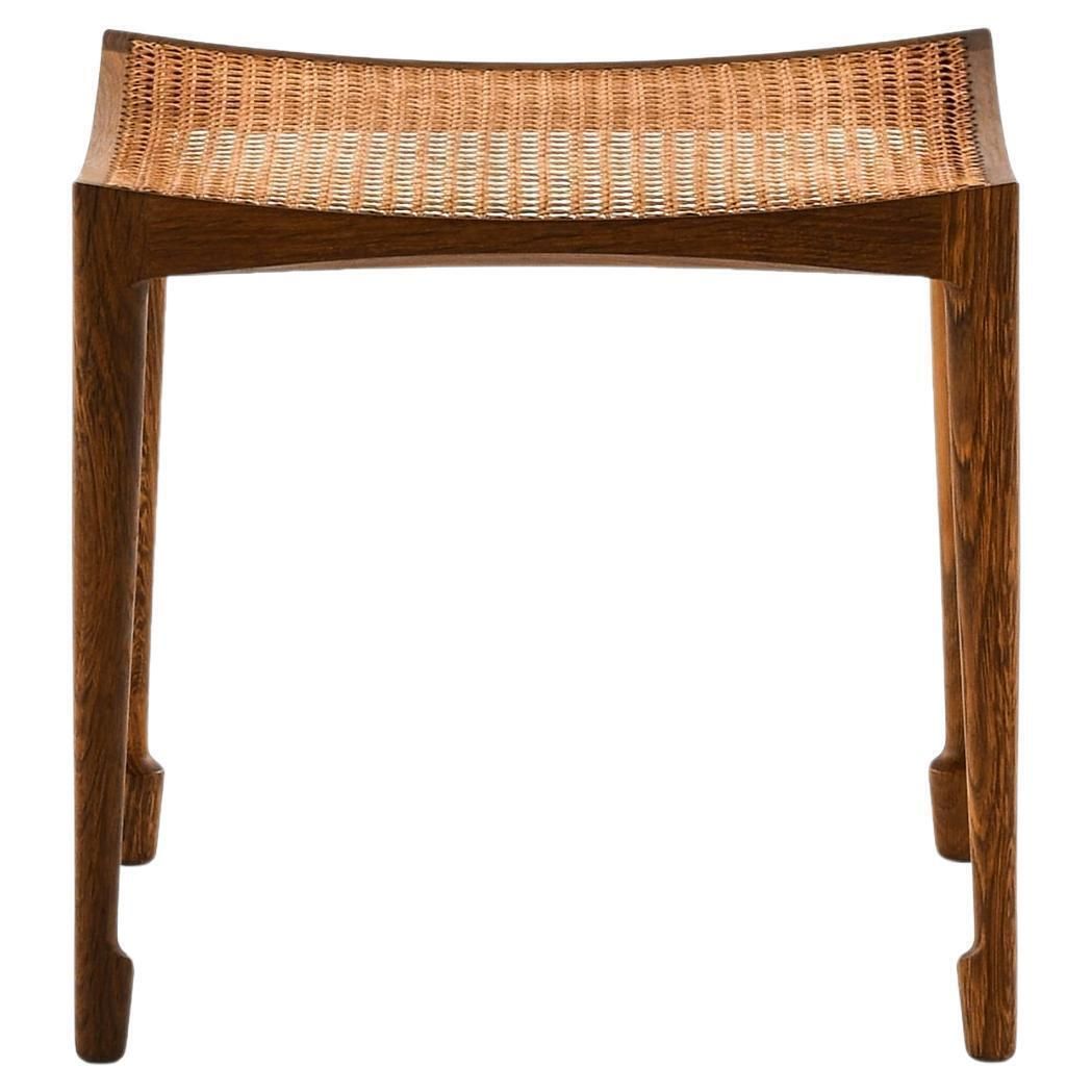Rare Stool With Solid Oak Frame By Bernt Petersen, 1950s