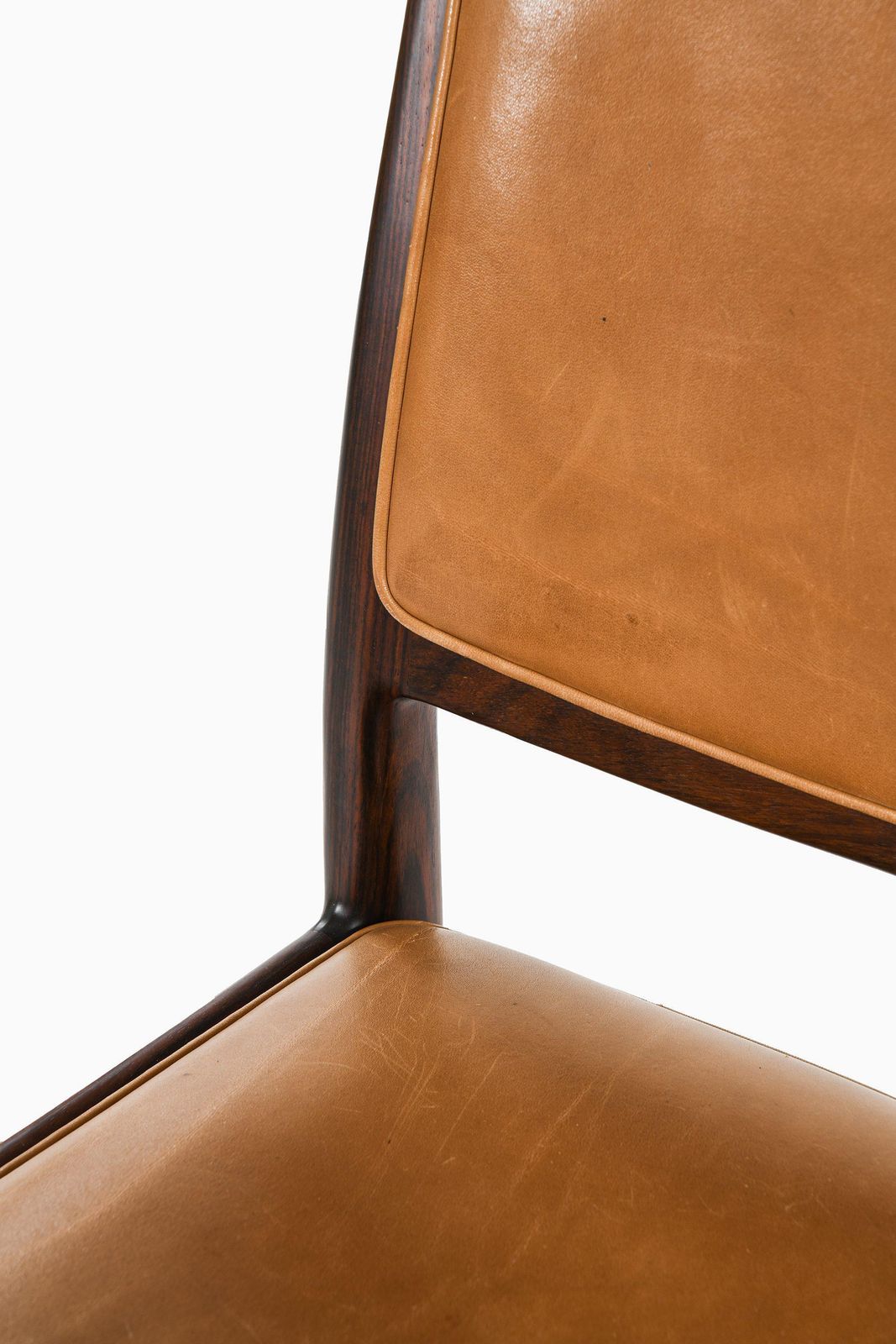 Set Of 6 High Back Dining Chairs In Rosewood & Leather By Torbjørn Afdal, 1950's photo Furniture