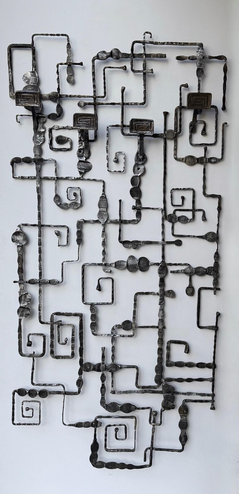 Wall Coat Rack Sculpture Wrought Iron By Pozzebon. Italy, 1970s photo 5337.0
