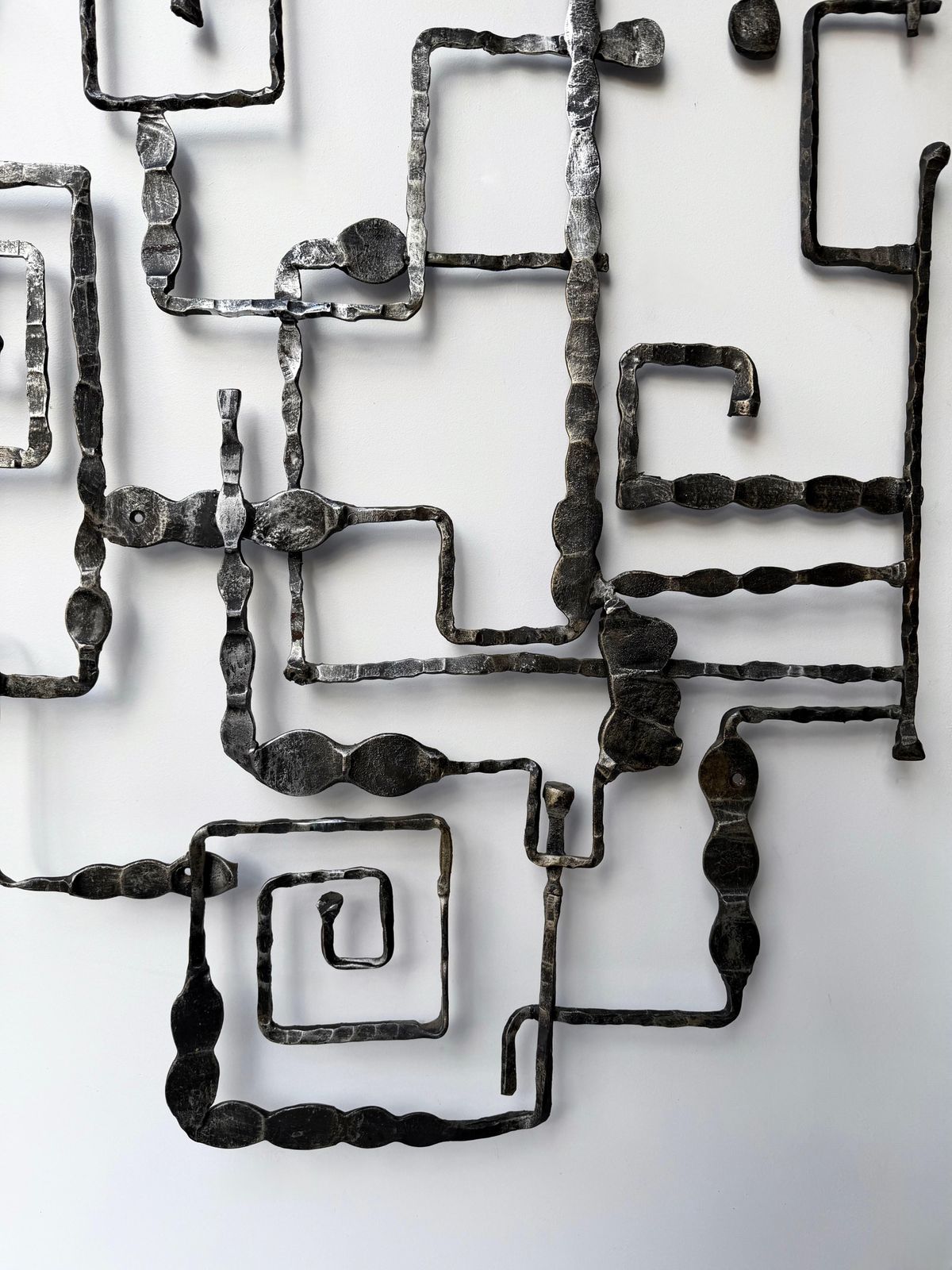 photo furniture Wall Coat Rack Sculpture Wrought Iron By Pozzebon. Italy, 1970s
