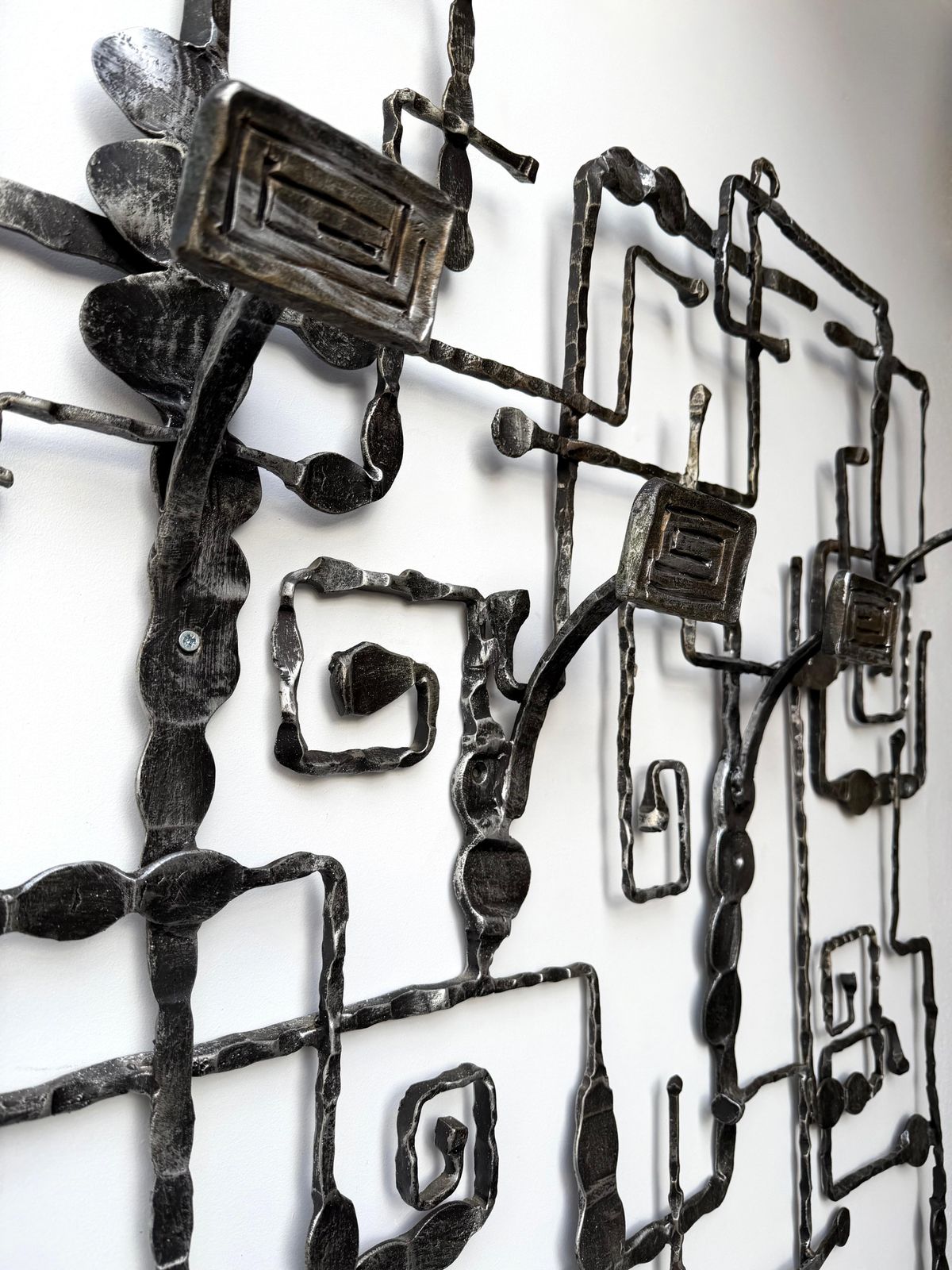 Furniture Wall Coat Rack Sculpture Wrought Iron By Pozzebon. Italy, 1970s photo