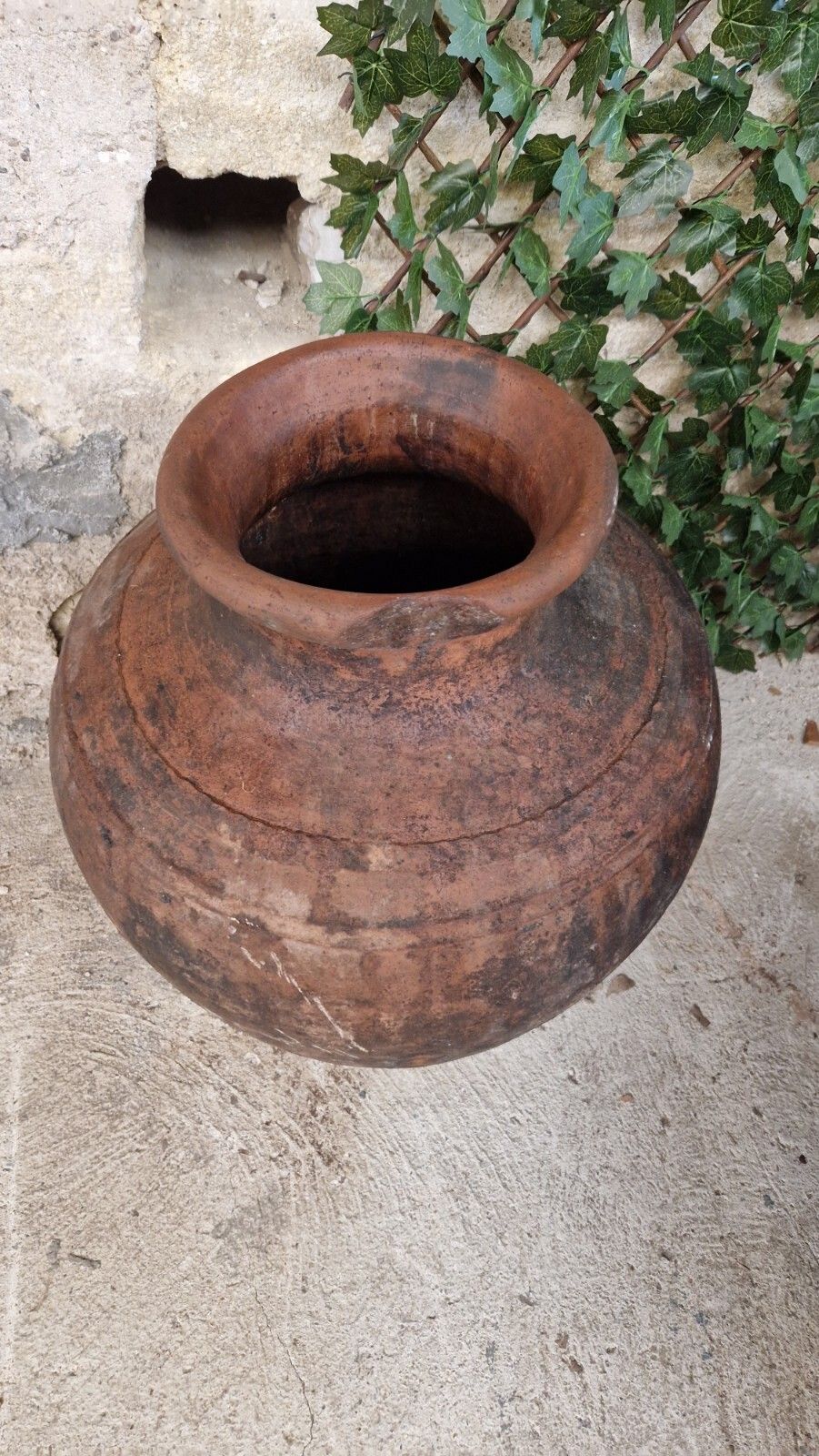 400.0 Large Terracotta Pot European Olive Oil Jar Antique Planter photo
