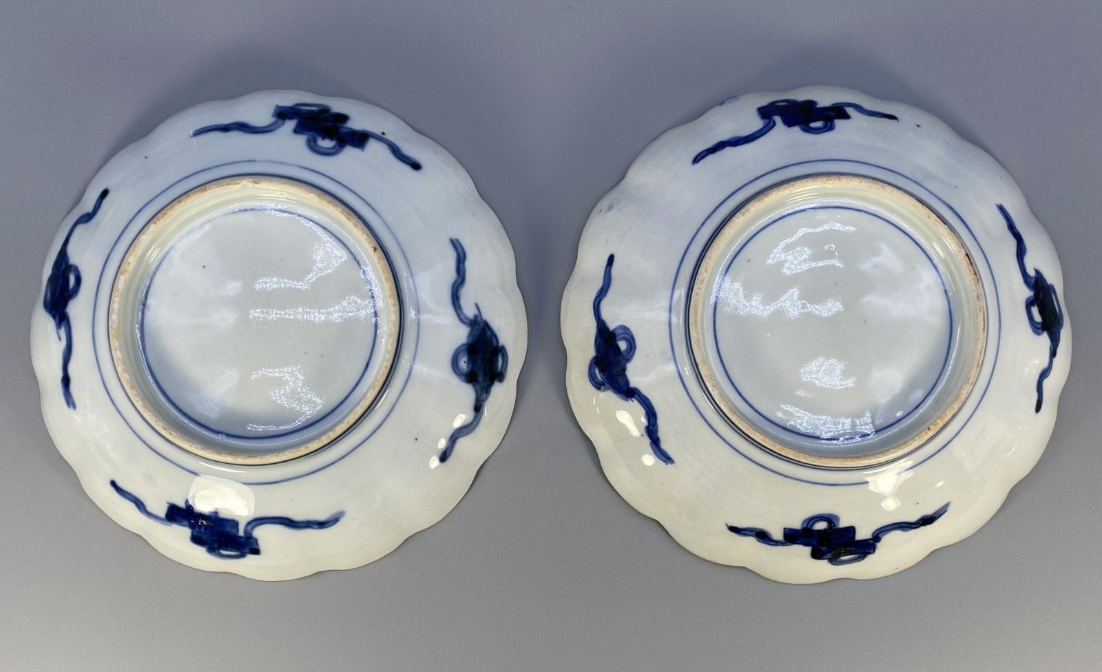 photo furniture Fine Pair 18thc Japanese Edo Period Scallop Form Porcelain Imari Bowl Dish Plate