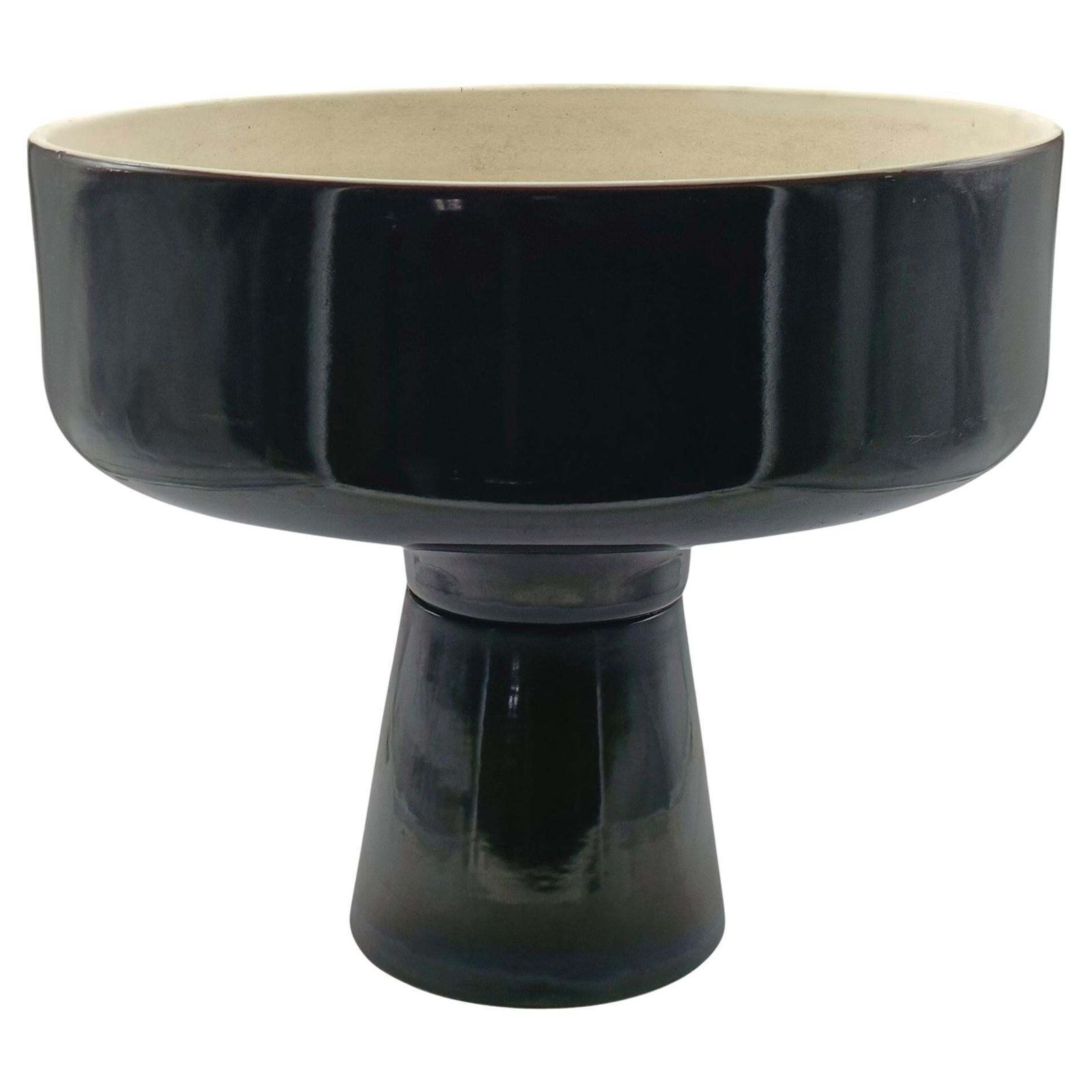 Angelo Mangiarotti For F.Lli Brambilla Planter In Brown Ceramic, Italy 1970s