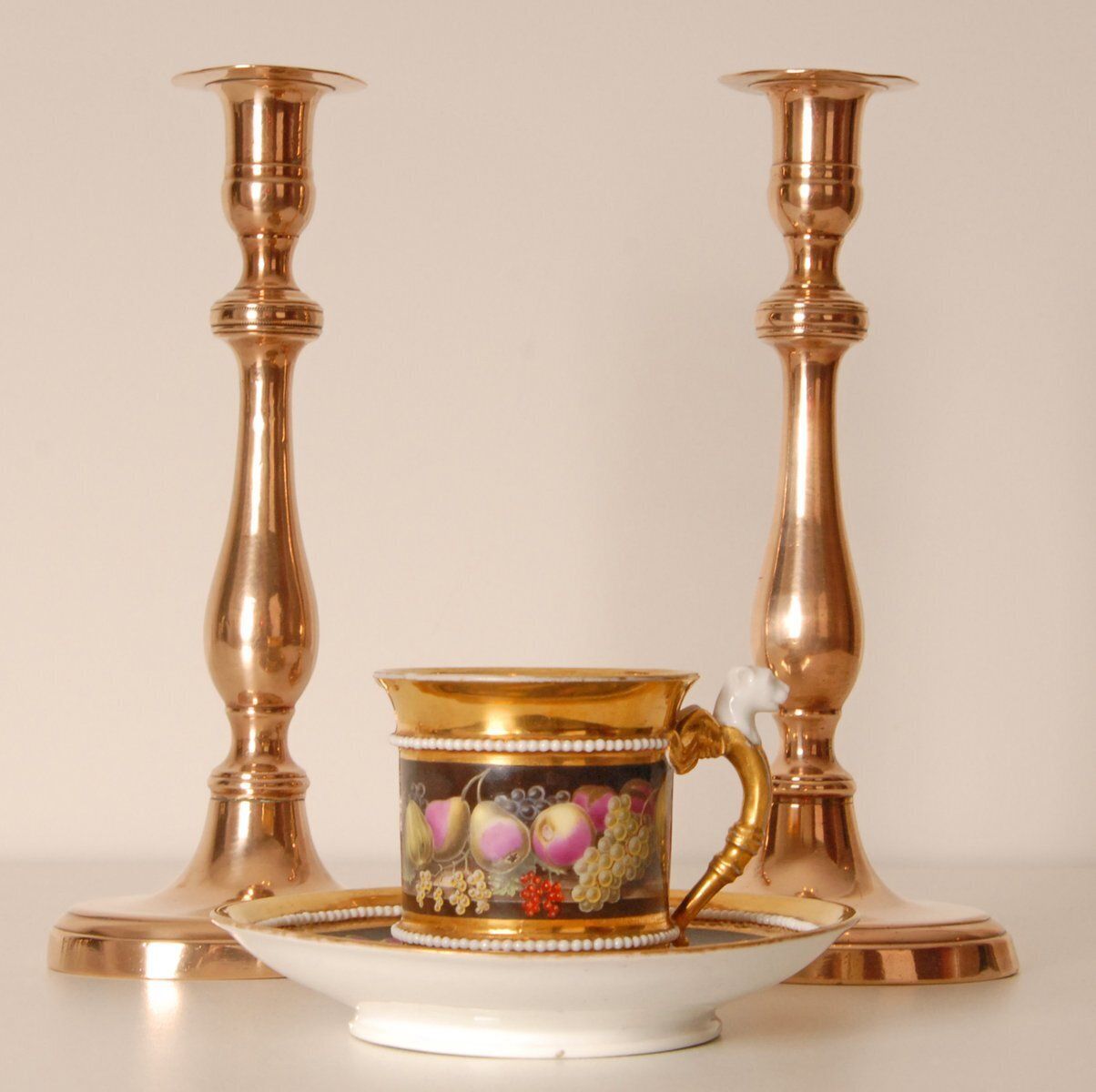 Antique English Candlesticks In Bronze 1700s Set Of 2 photo furniture