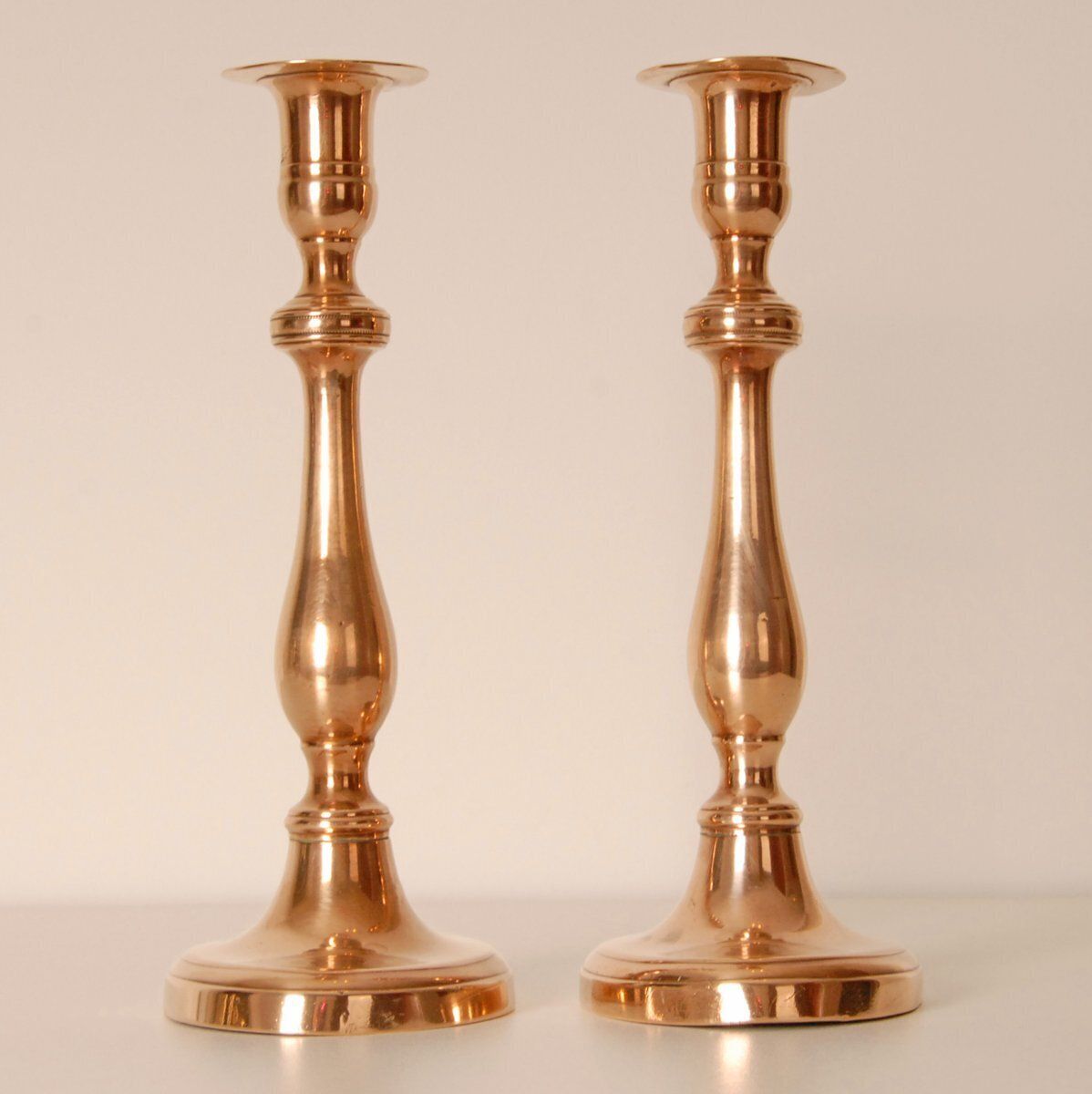 Antique English Candlesticks In Bronze 1700s Set Of 2 photo Home Decor