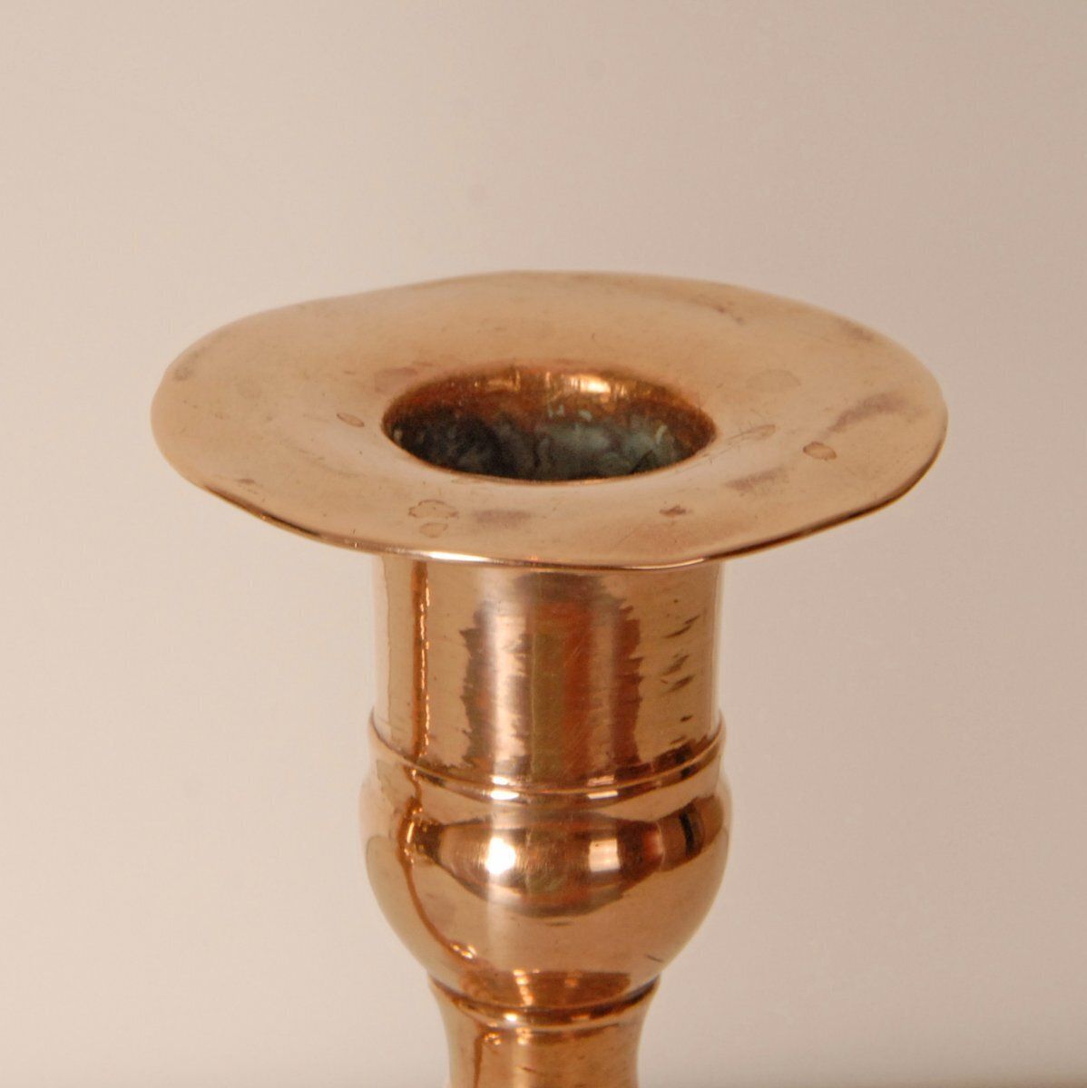 photo for sale Antique English Candlesticks In Bronze 1700s Set Of 2