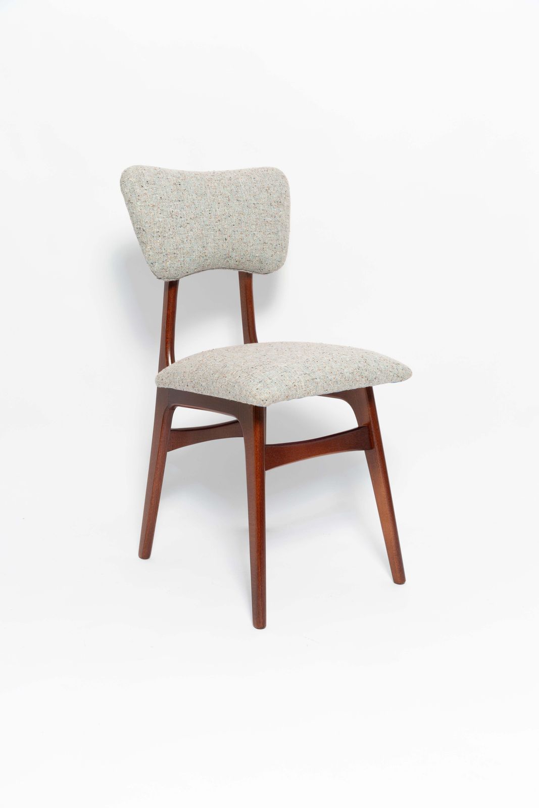 Mid Century Butterfly Chair, Blue Gray Wool, Walnut Wood, Europe, 1960s  1 photo for sale