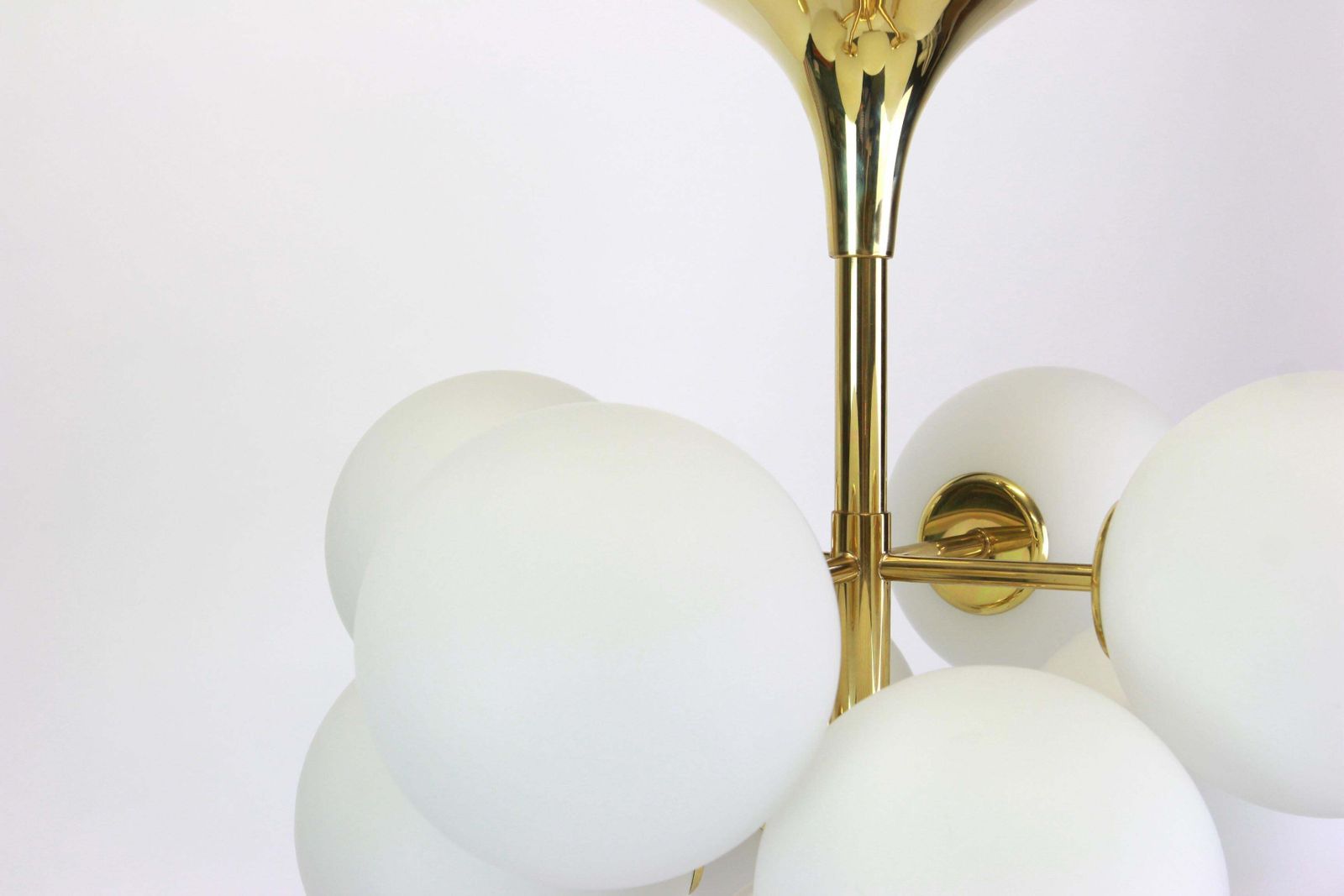 Atomic Brass Chandelier By E.R. Nelel For Temde, Switzerland, 1960s photo Lighting