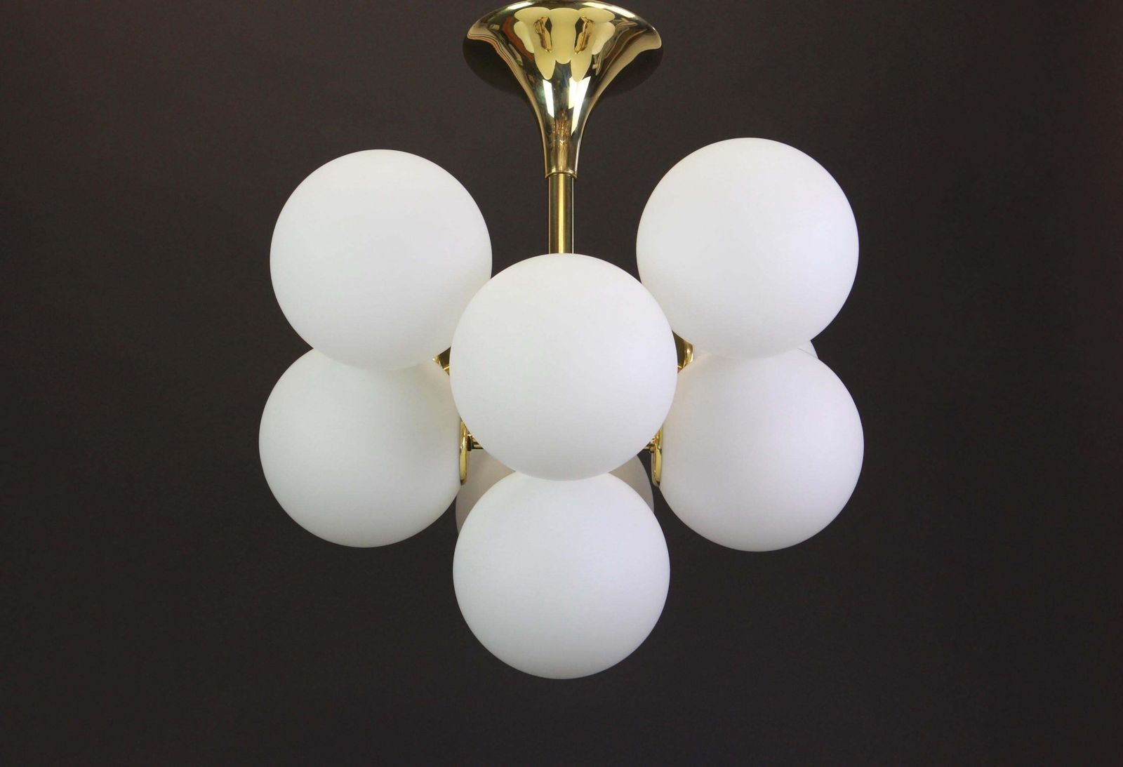 Atomic Brass Chandelier By E.R. Nelel For Temde, Switzerland, 1960s photo vintage