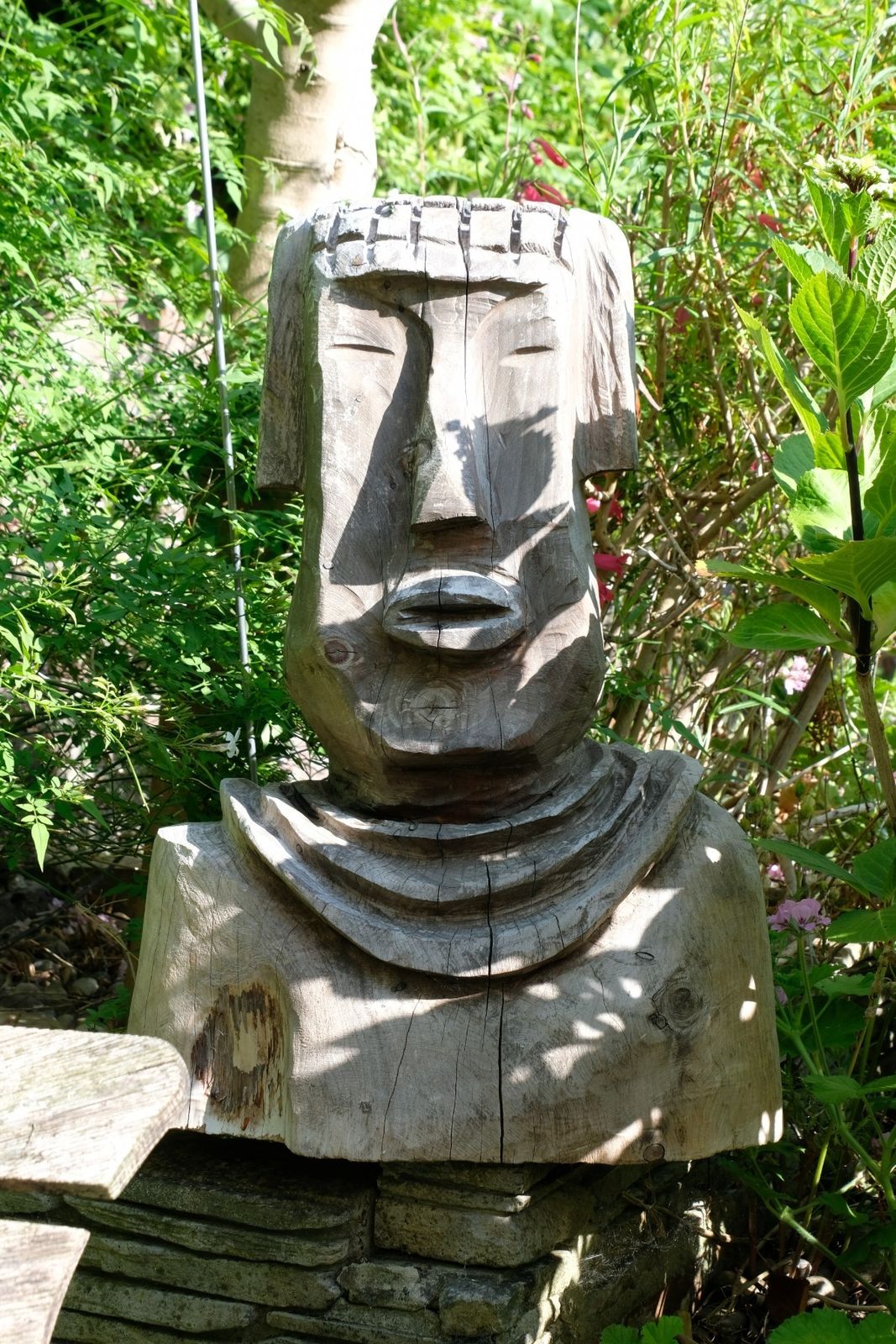 Naïve Folk Art Wooden Bust Of A Mythical Man – Hand Carved photo furniture