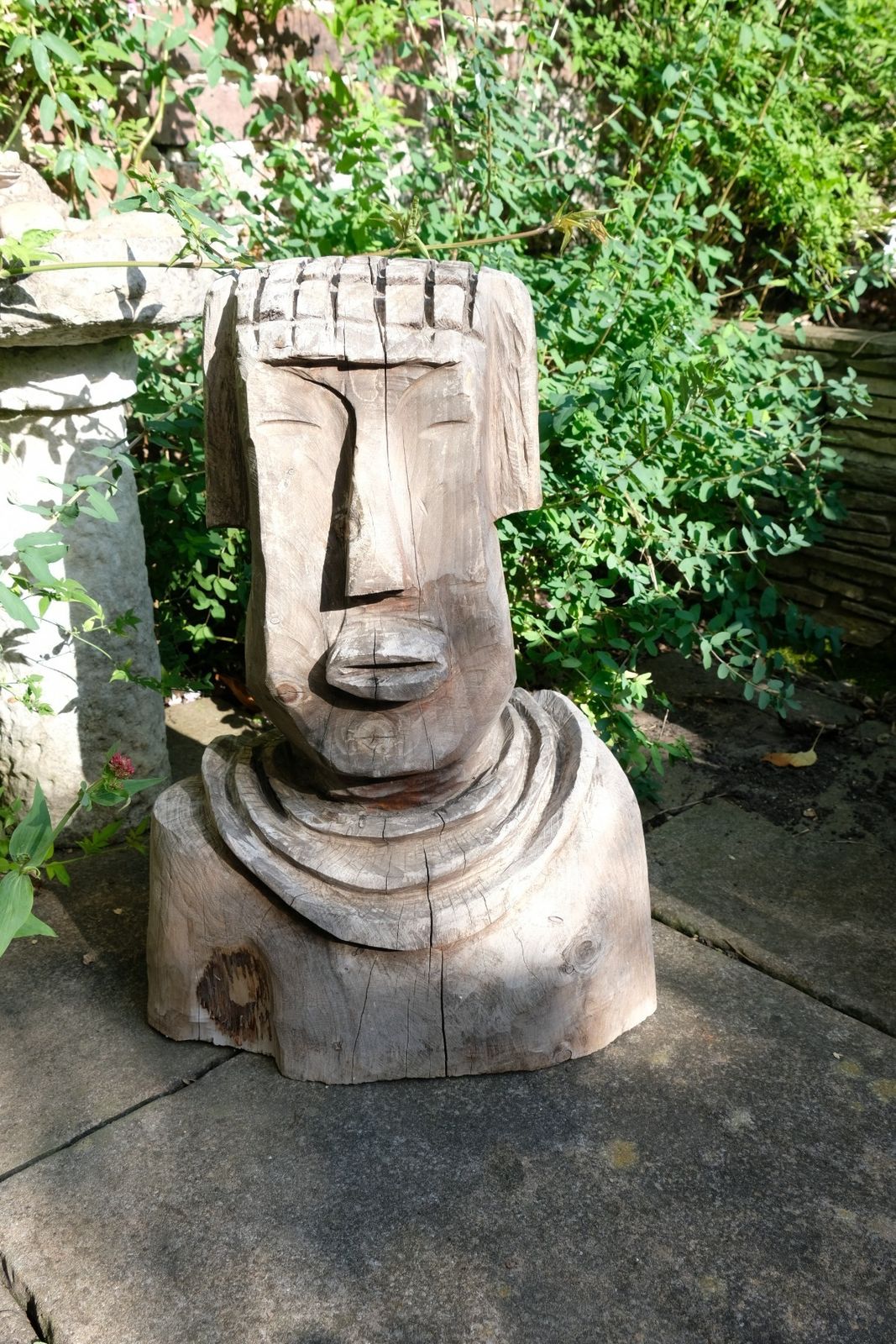 Naïve Folk Art Wooden Bust Of A Mythical Man – Hand Carved photo 450.0