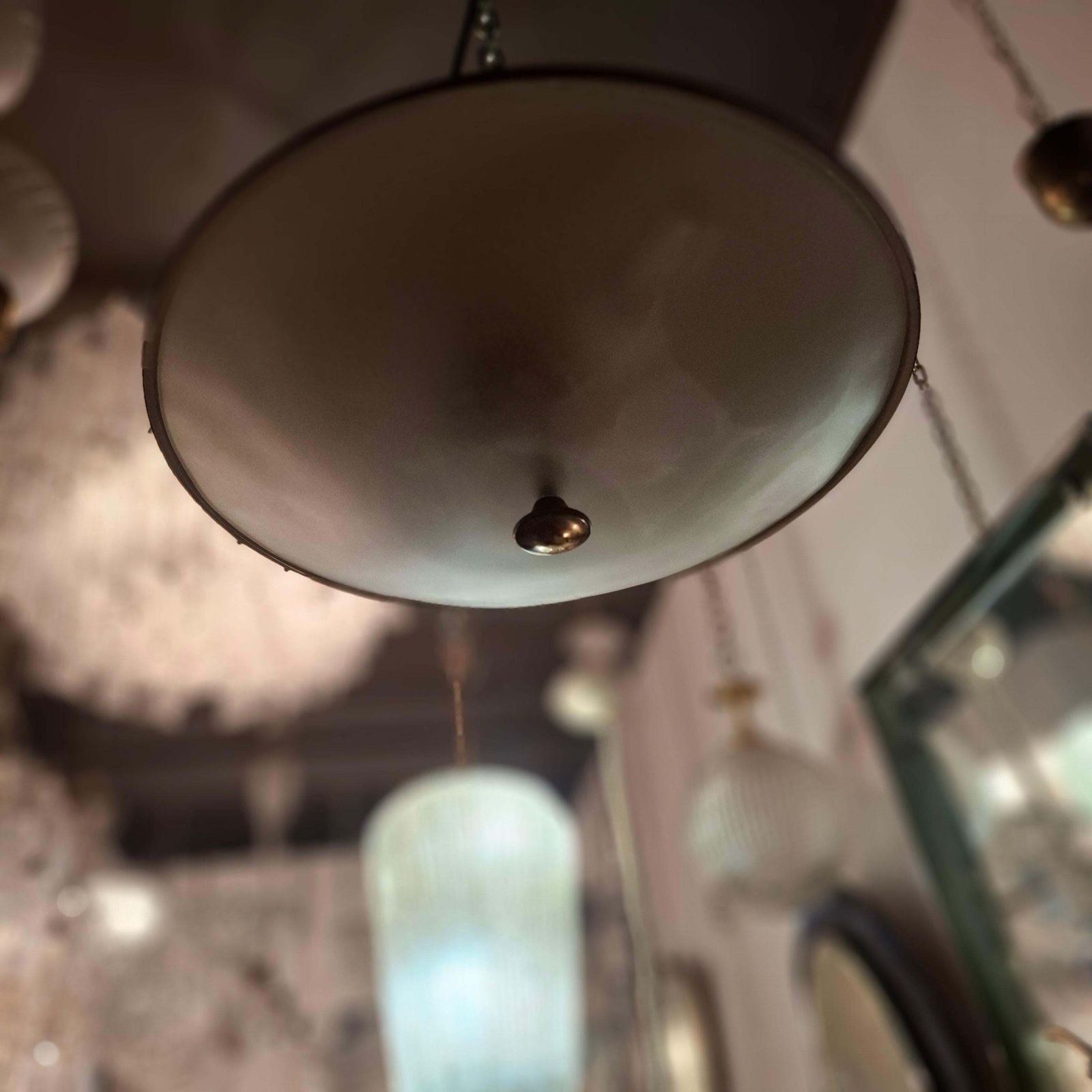 Fontana Arte Chandelier/Ceilling Light Brass Glass Metal, 1950, Italy photo furniture