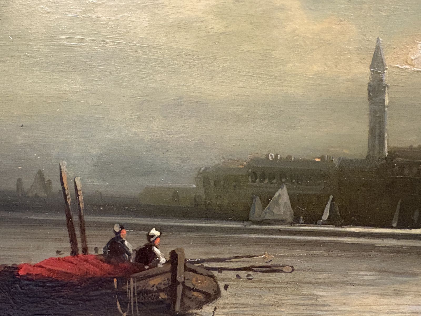 Oil Painting Of Sailboats On The Grand Canal In Venice Signed Jameson 19th Century photo 275.0